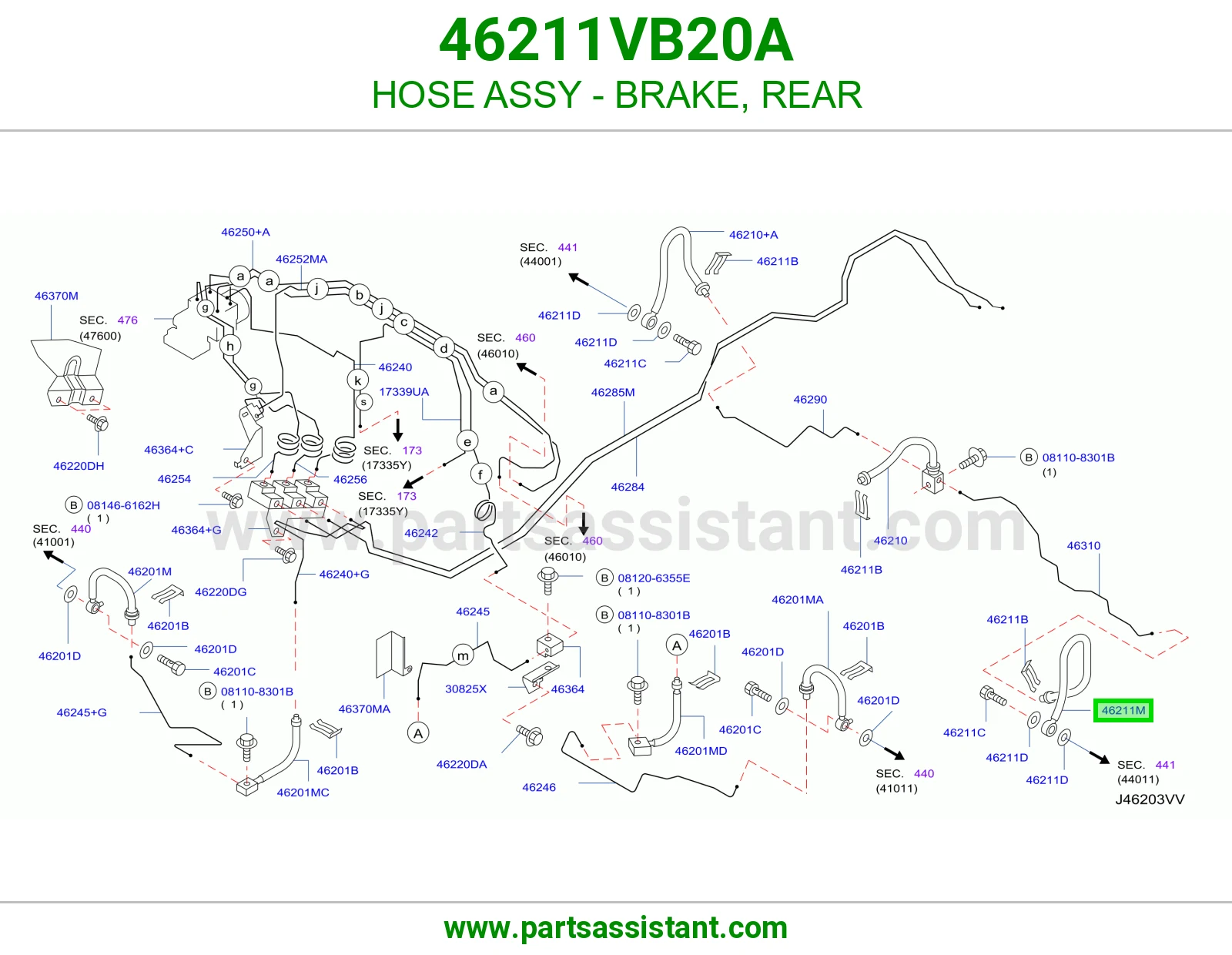 HOSE ASSY - BRAKE, REAR