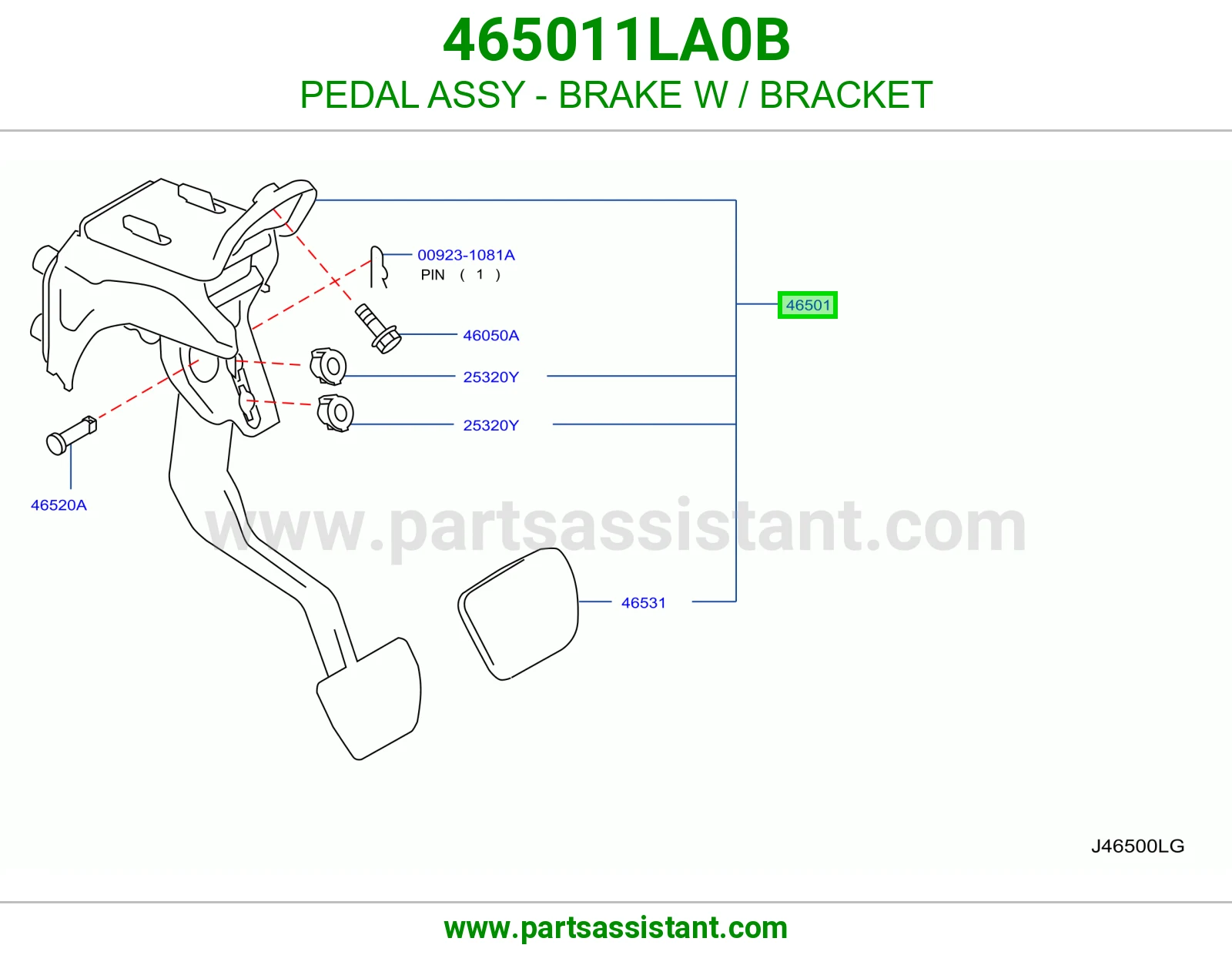 PEDAL ASSY - BRAKE W / BRACKET