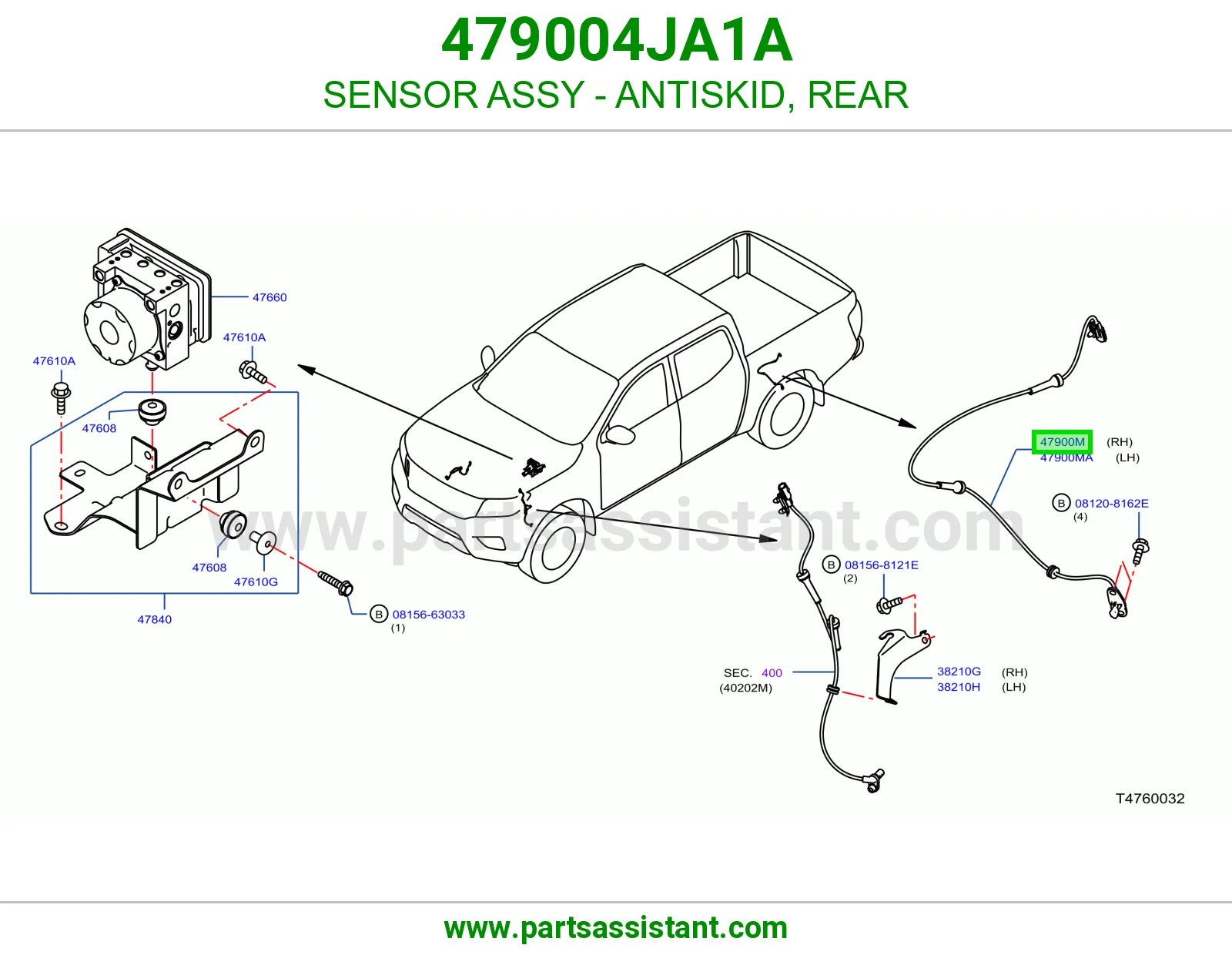 SENSOR ASSY - ANTISKID, REAR