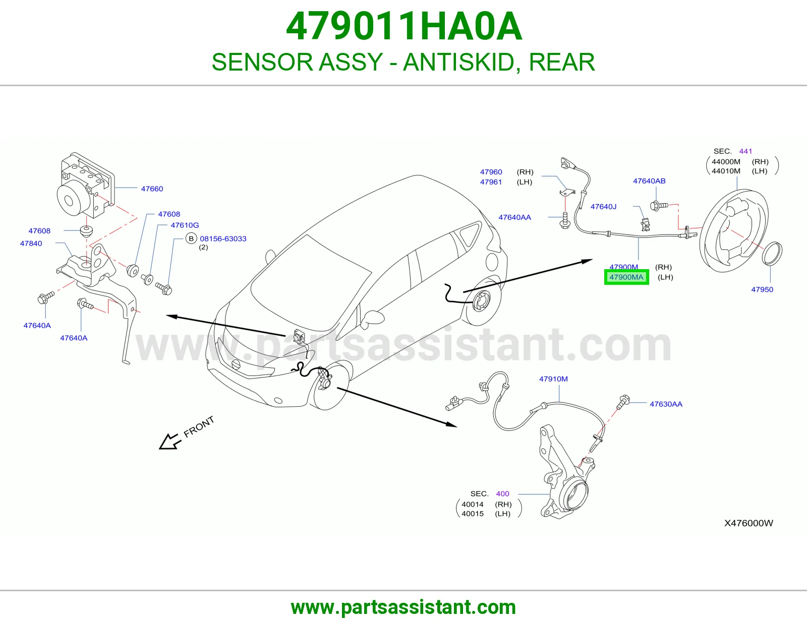 SENSOR ASSY - ANTISKID, REAR
