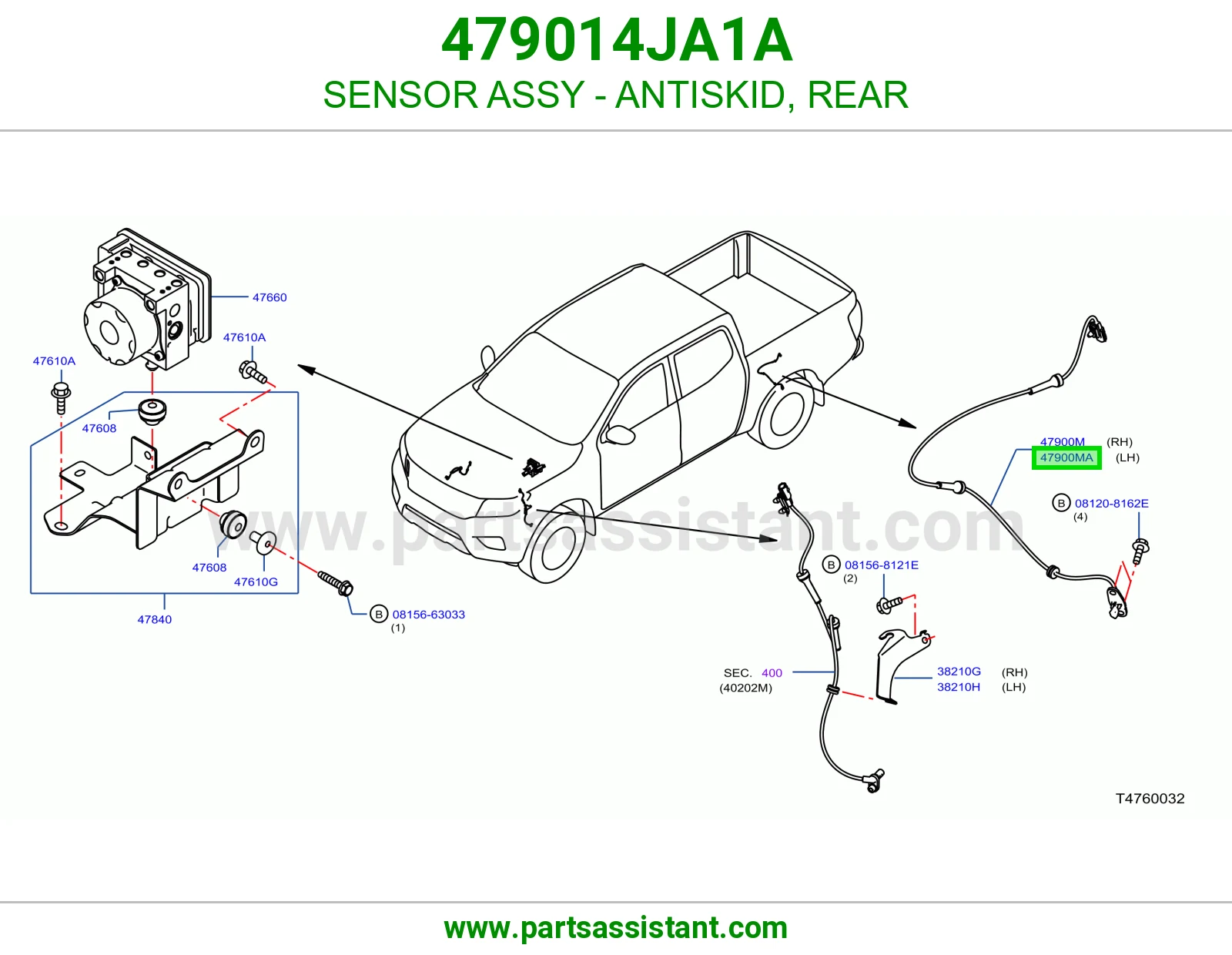SENSOR ASSY - ANTISKID, REAR