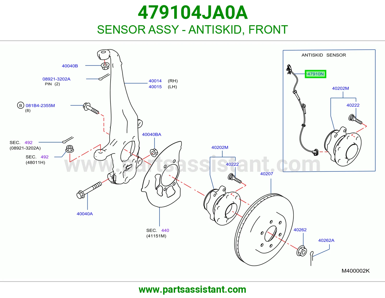 SENSOR ASSY - ANTISKID, FRONT