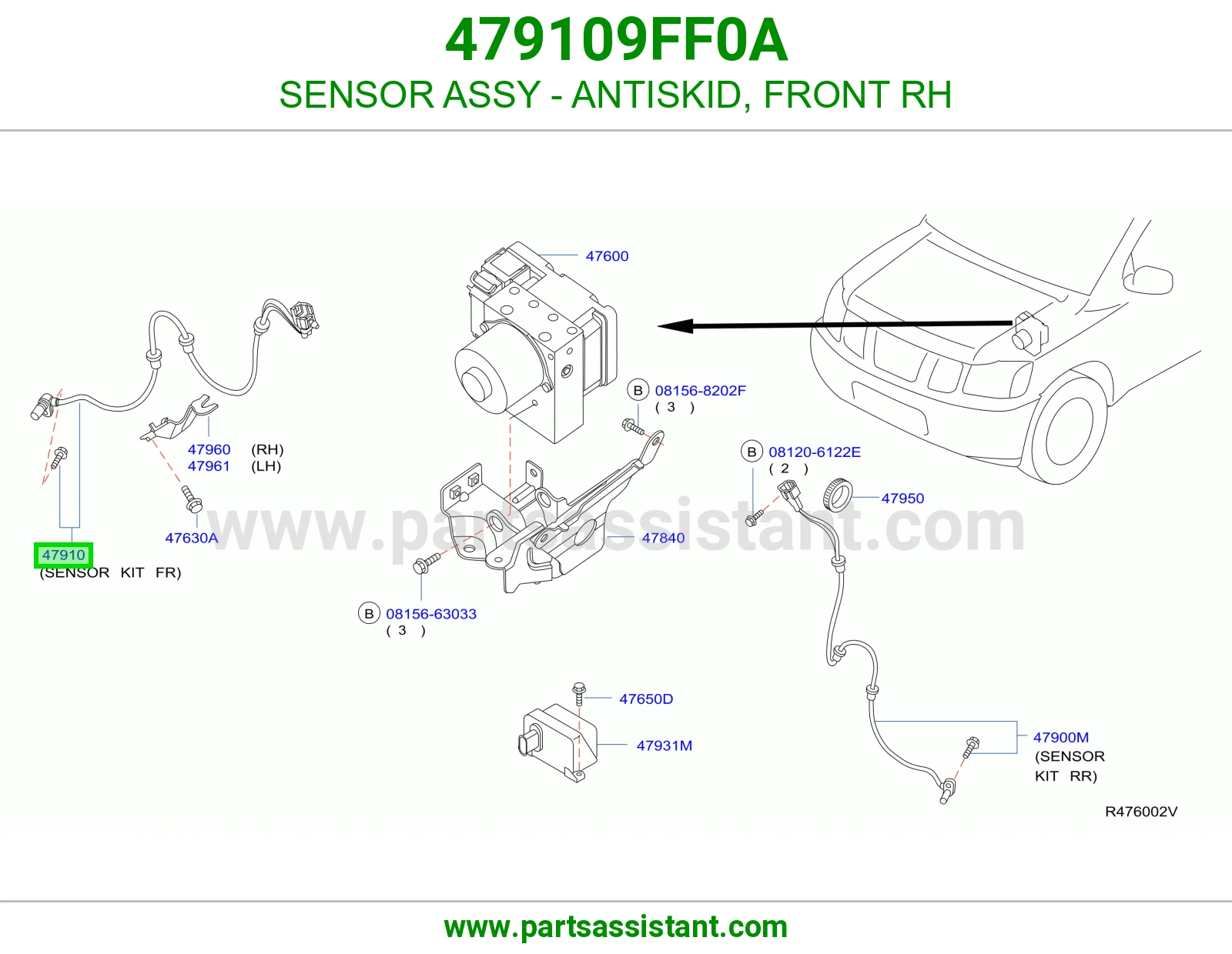 SENSOR ASSY - ANTISKID, FRONT RH