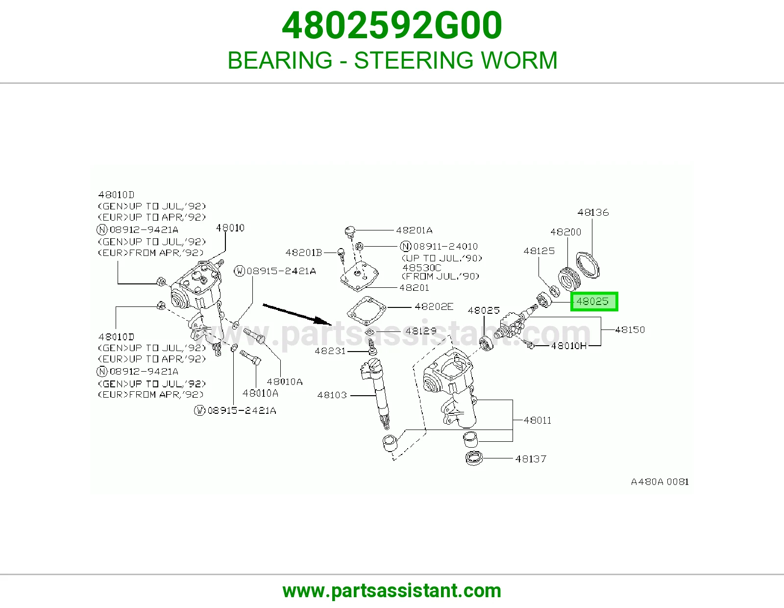 BEARING - STEERING WORM