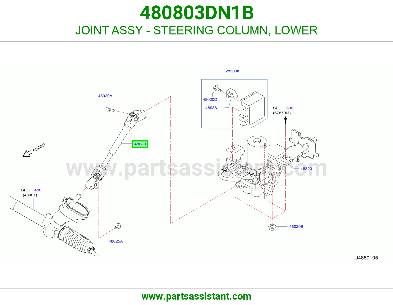 JOINT ASSY - STEERING COLUMN, LOWER