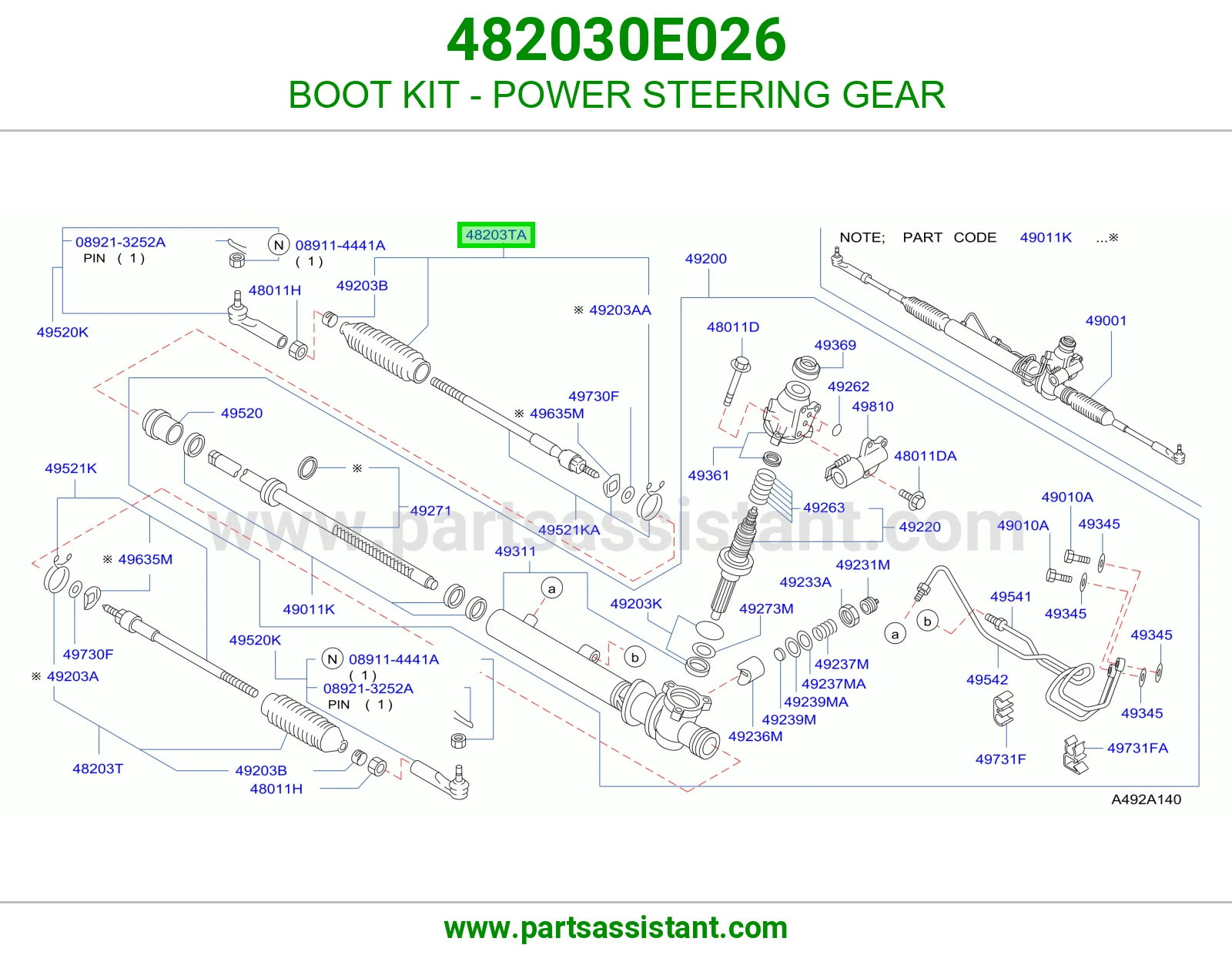 BOOT KIT - POWER STEERING GEAR