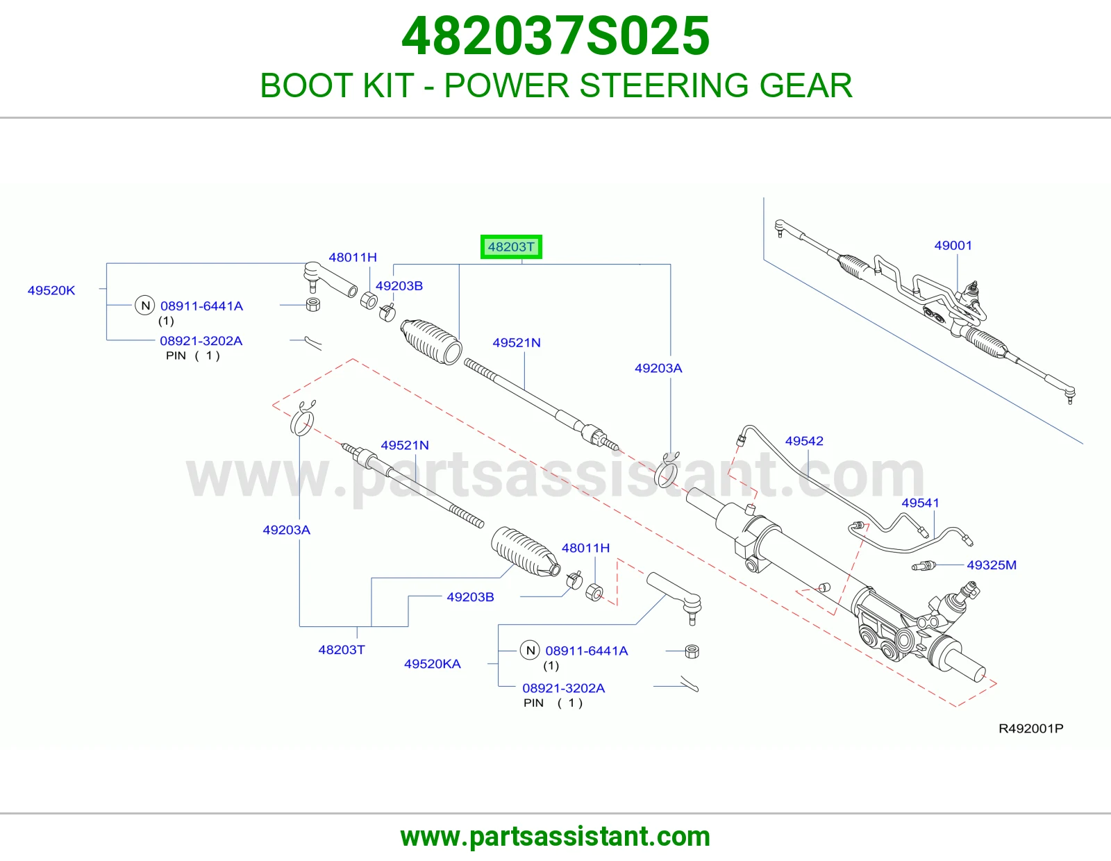BOOT KIT - POWER STEERING GEAR