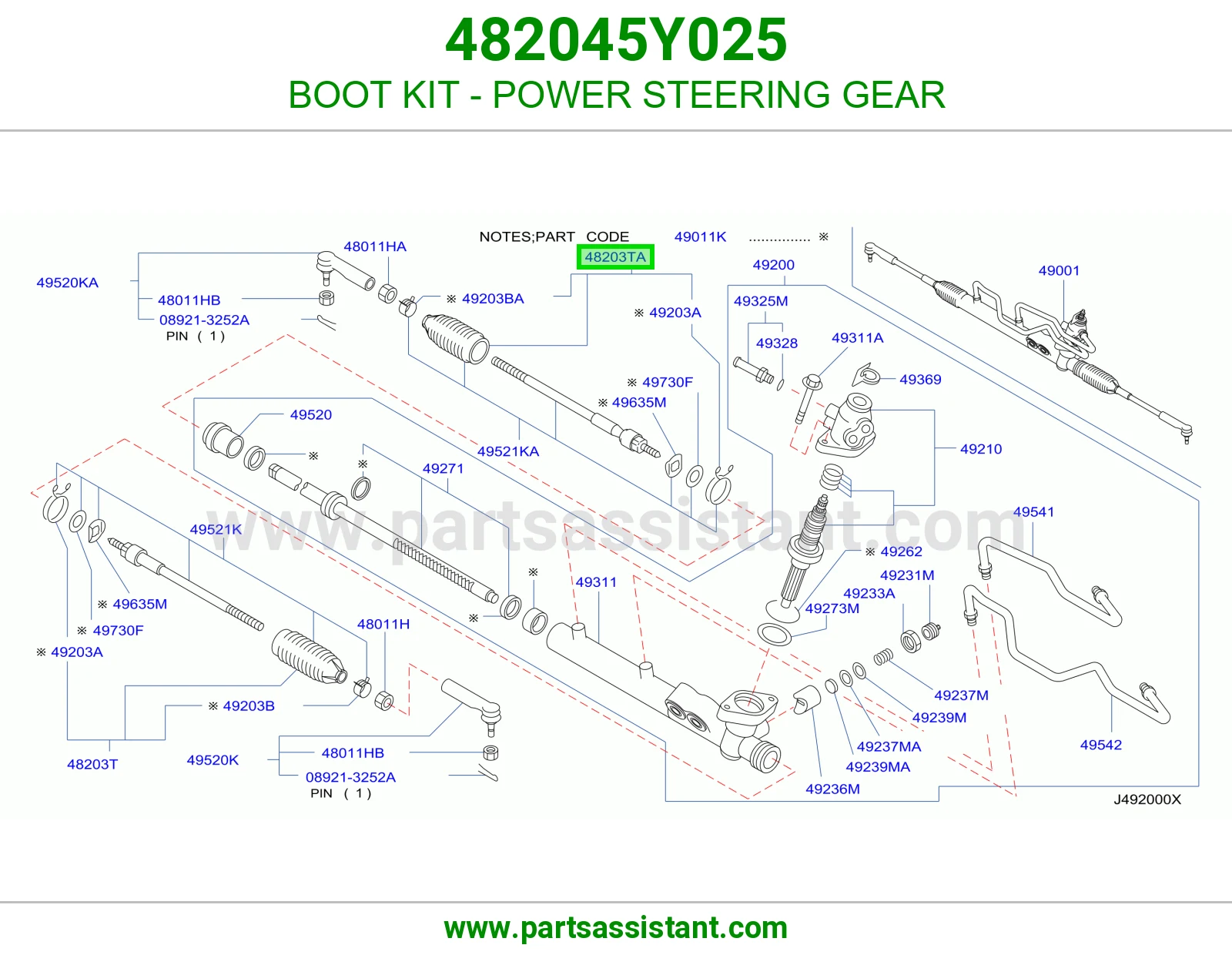 BOOT KIT - POWER STEERING GEAR