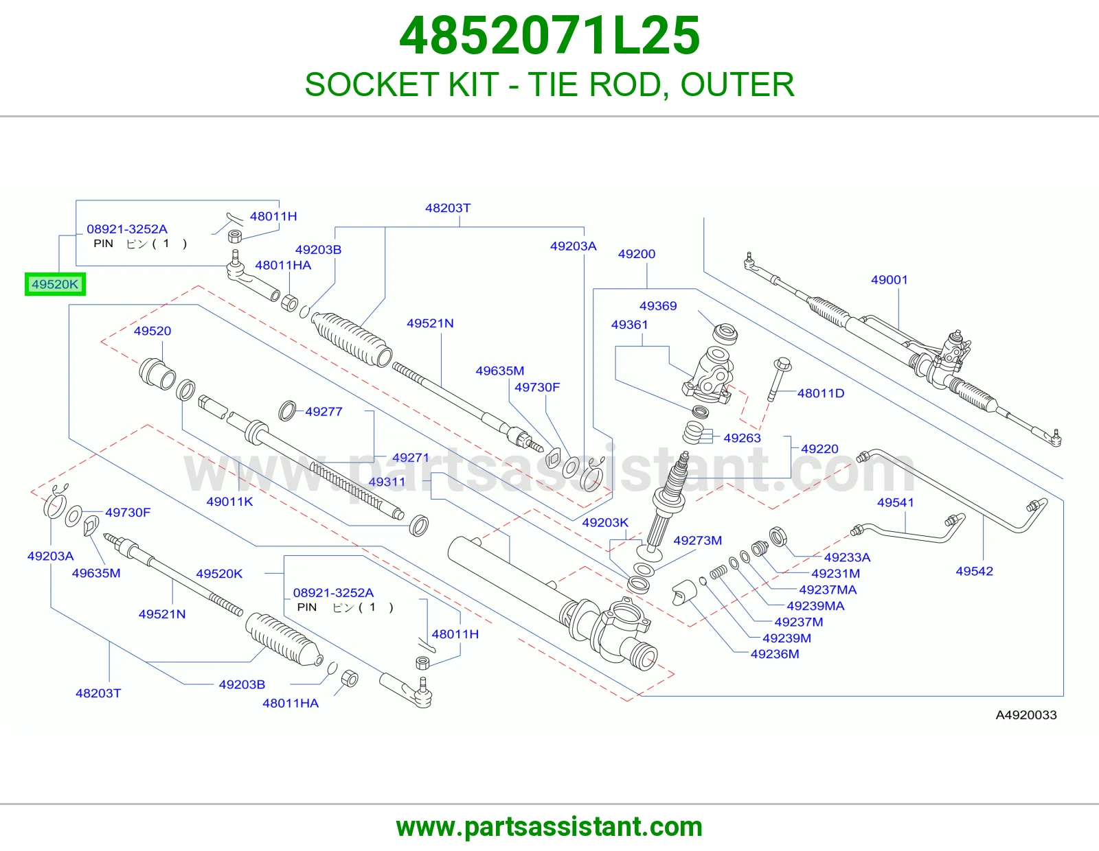 SOCKET KIT - TIE ROD, OUTER