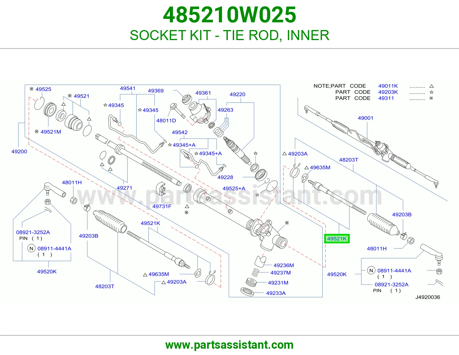 SOCKET KIT - TIE ROD, INNER