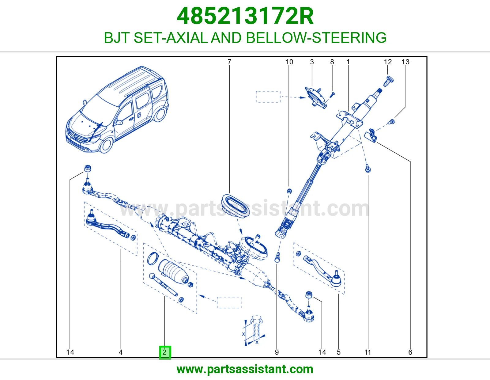 BJT SET-AXIAL AND BELLOW-STEERING