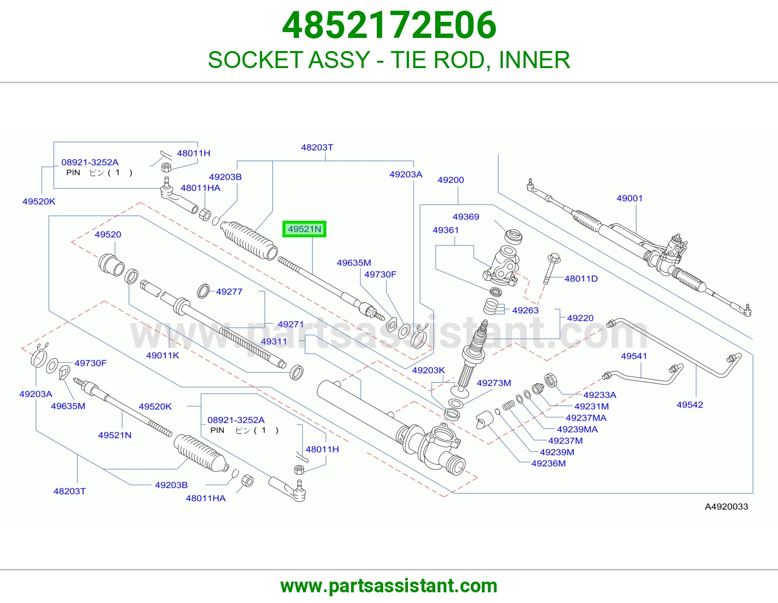 SOCKET ASSY - TIE ROD, INNER