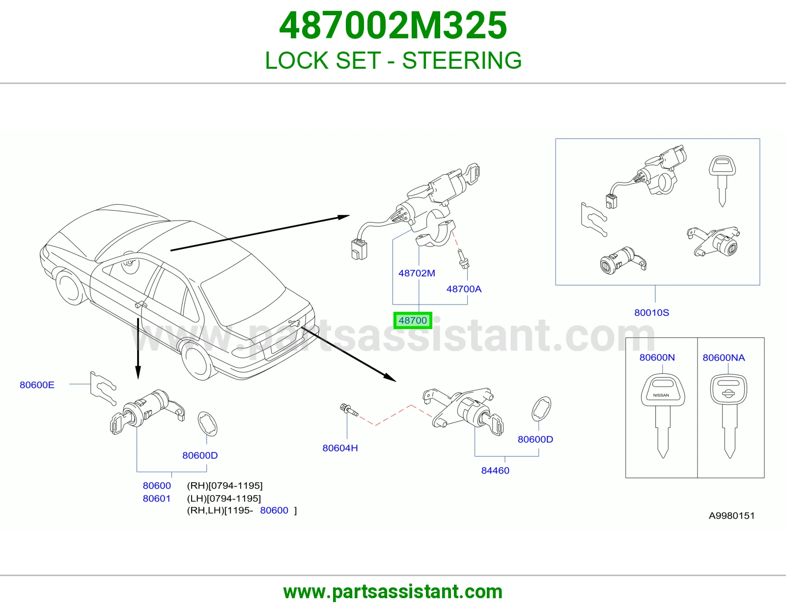 LOCK SET - STEERING