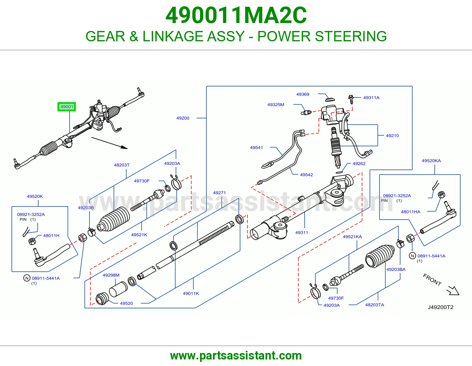 GEAR & LINKAGE ASSY - POWER STEERING