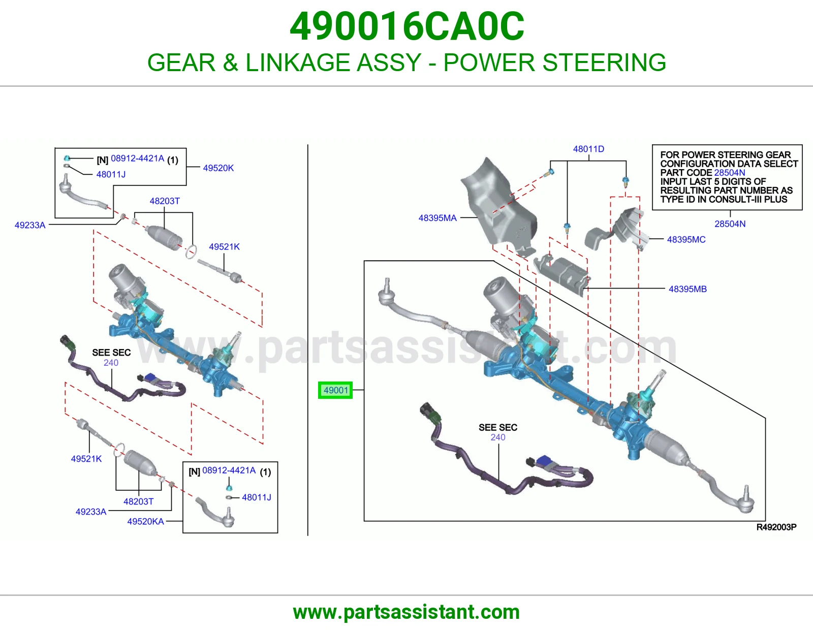 GEAR & LINKAGE ASSY - POWER STEERING