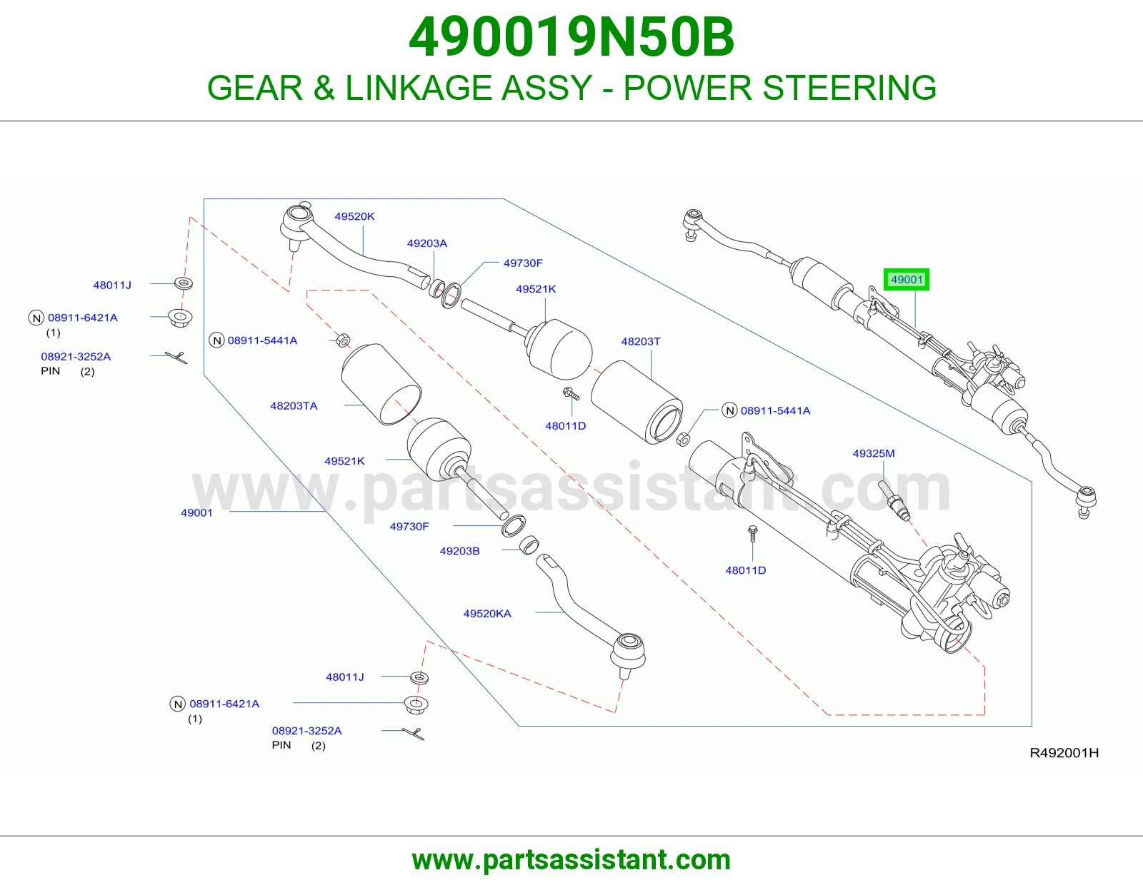 GEAR & LINKAGE ASSY - POWER STEERING