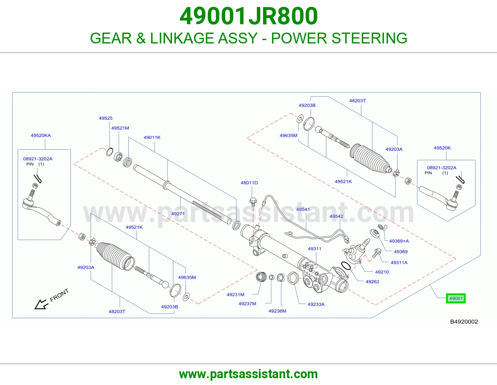 GEAR & LINKAGE ASSY - POWER STEERING