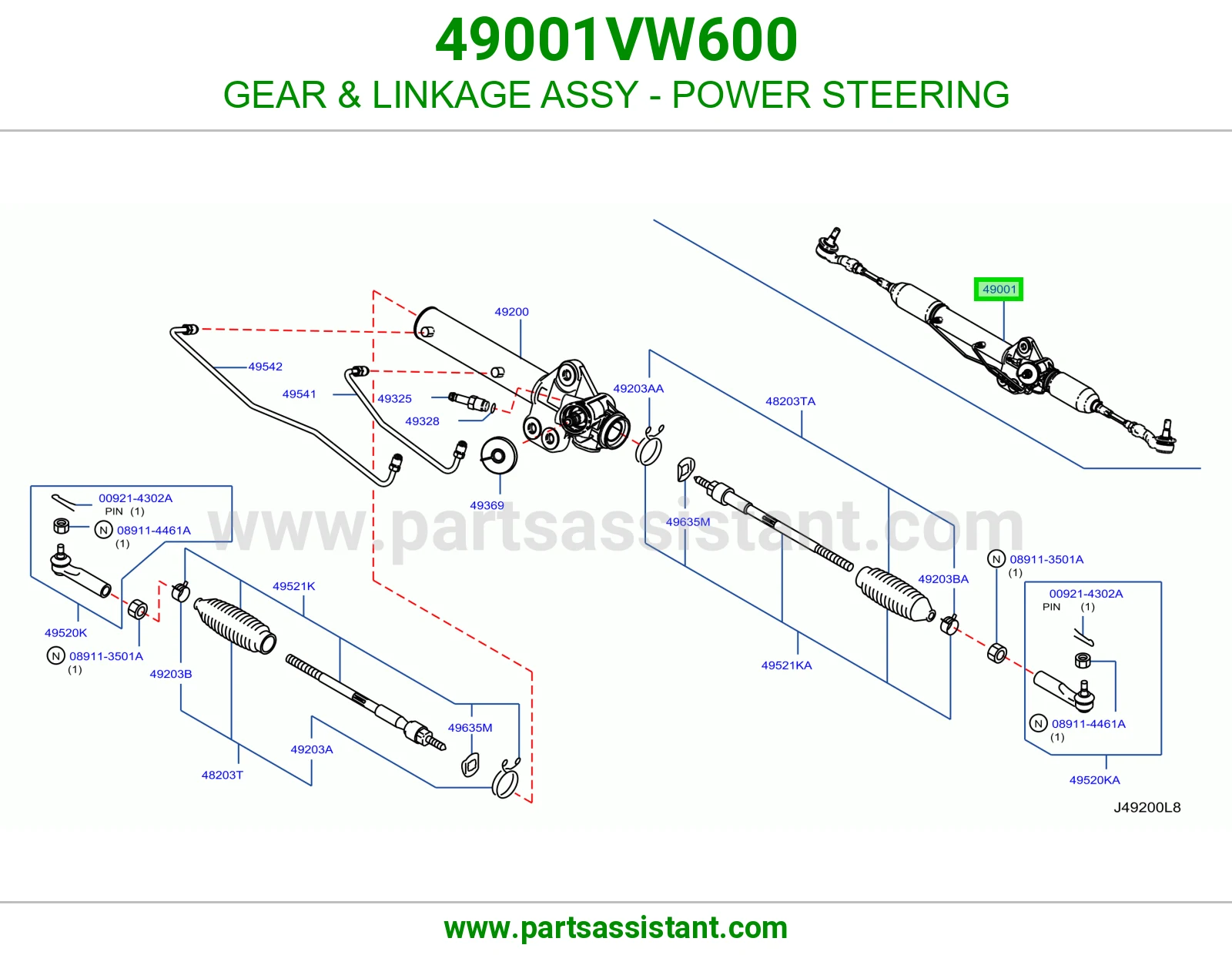GEAR & LINKAGE ASSY - POWER STEERING