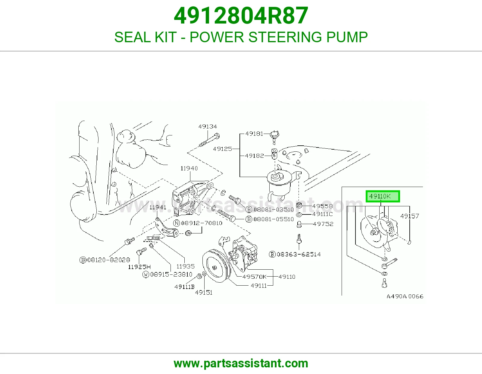 SEAL KIT - POWER STEERING PUMP