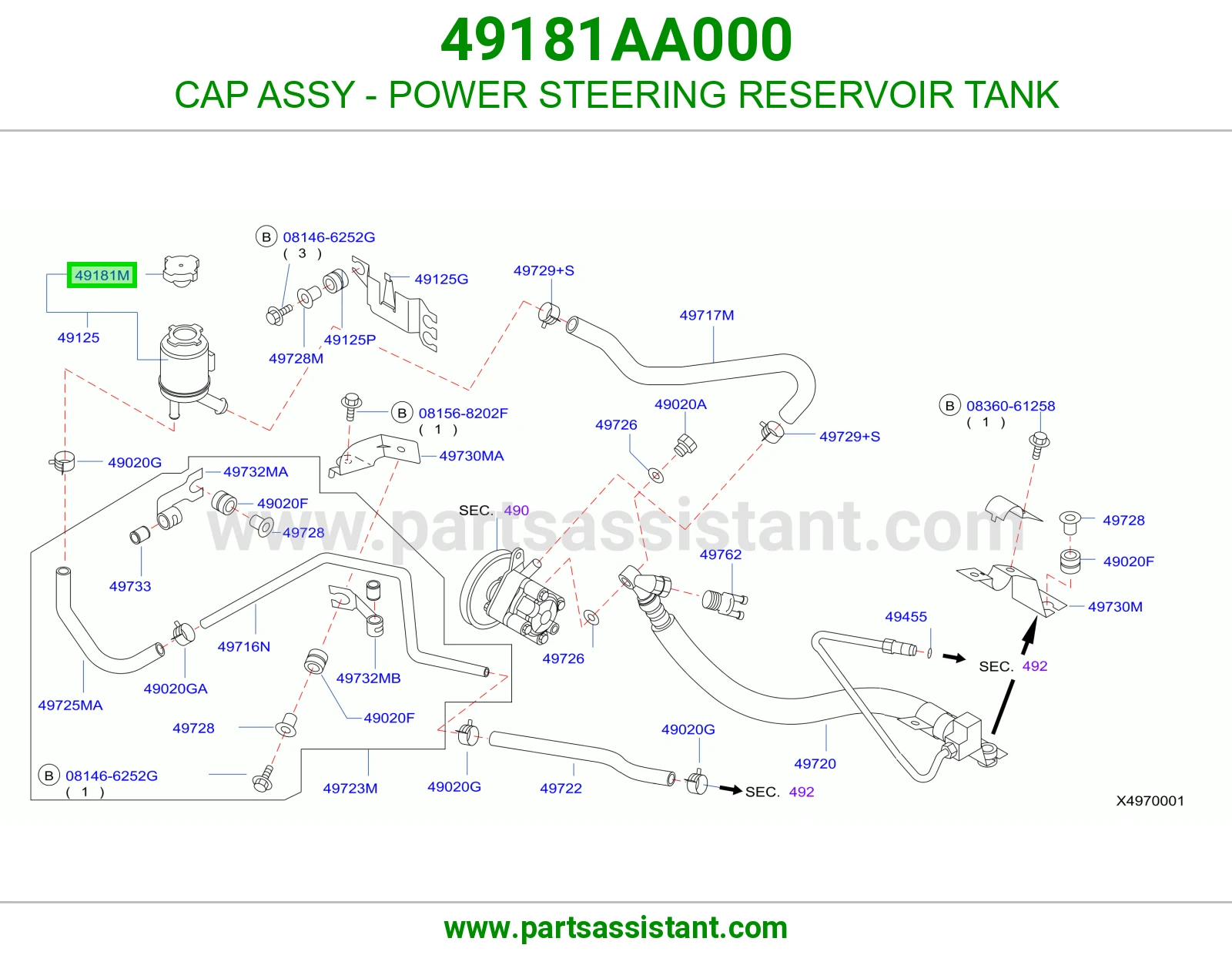 CAP ASSY - POWER STEERING RESERVOIR TANK