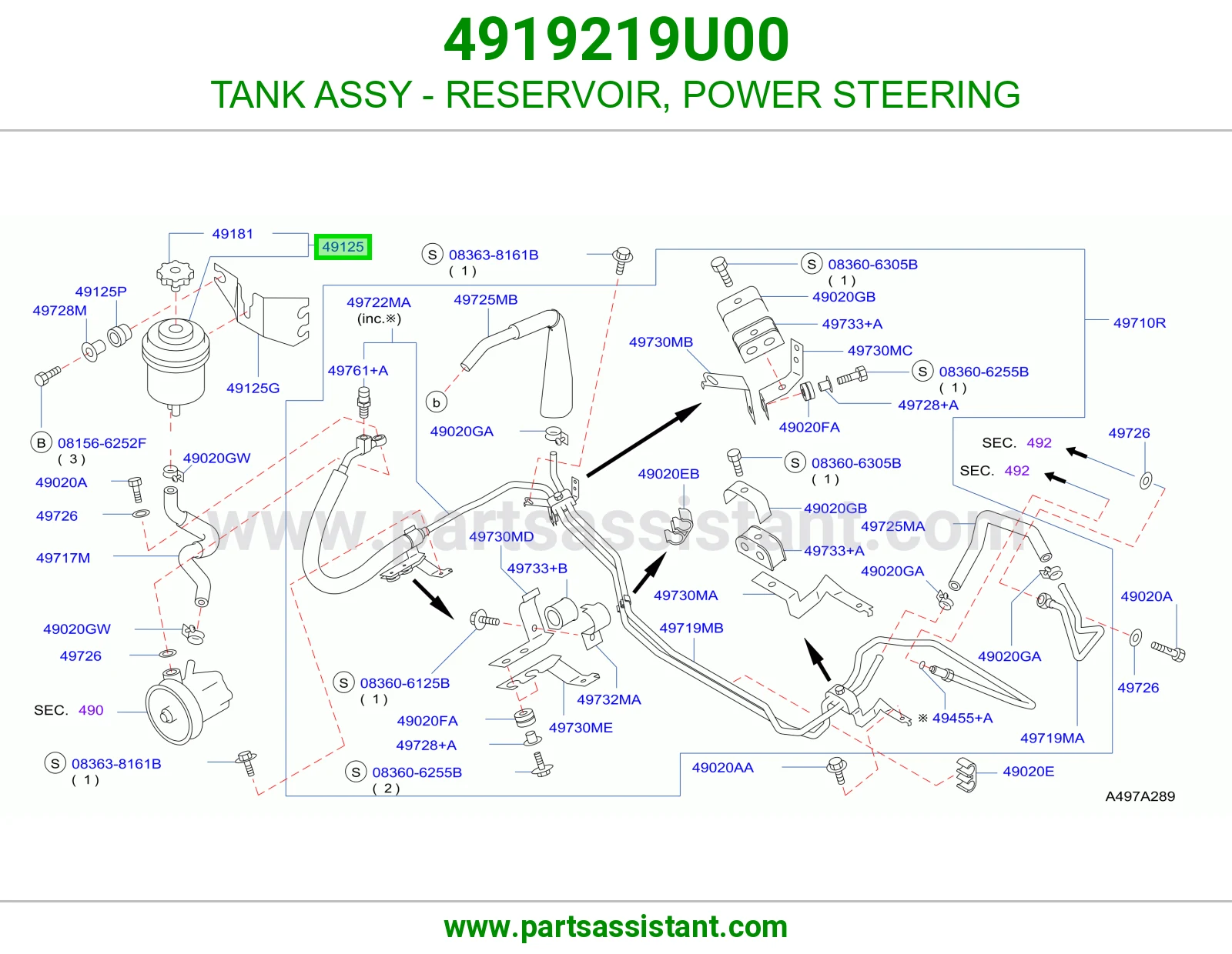 TANK ASSY - RESERVOIR, POWER STEERING