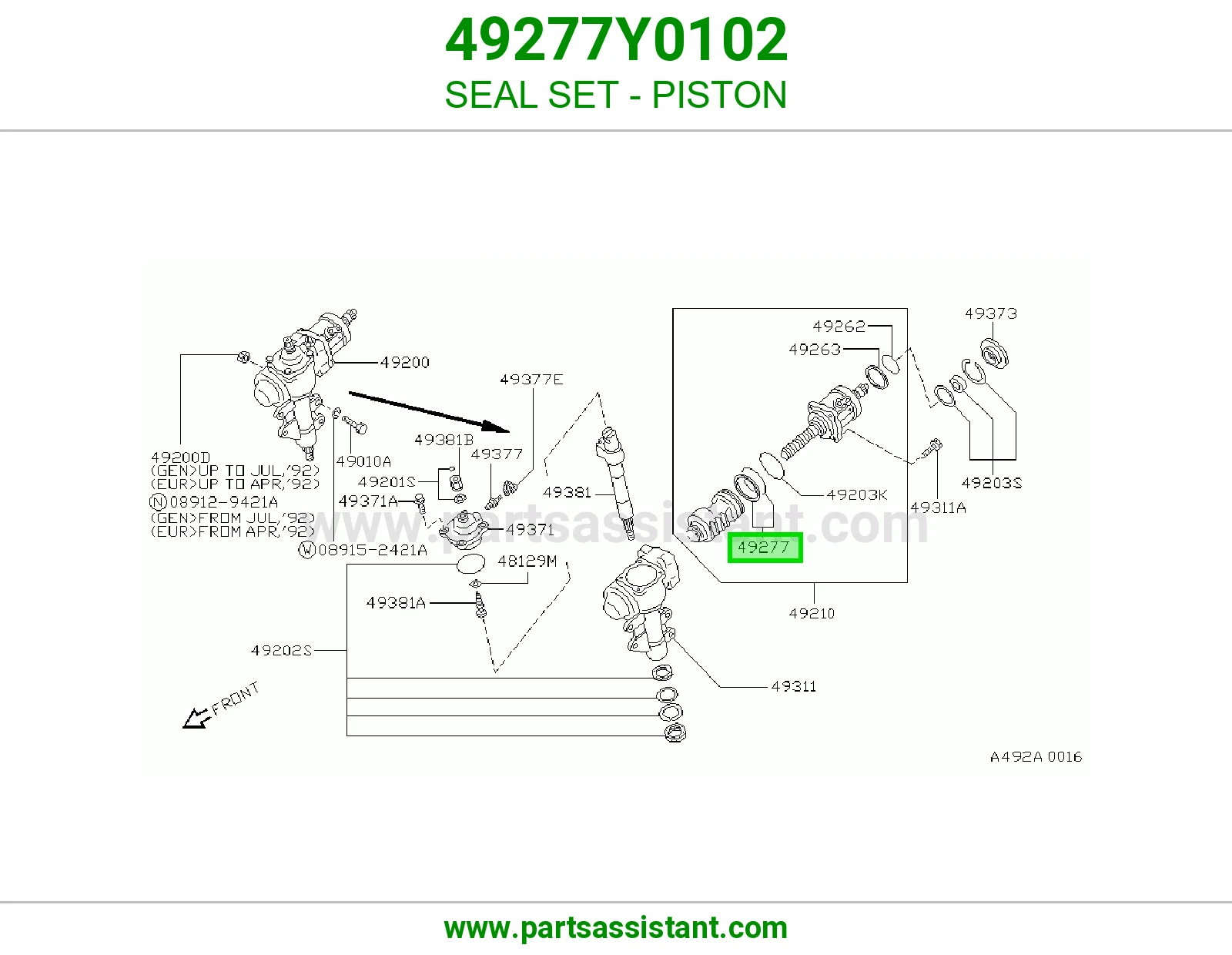 SEAL SET - PISTON