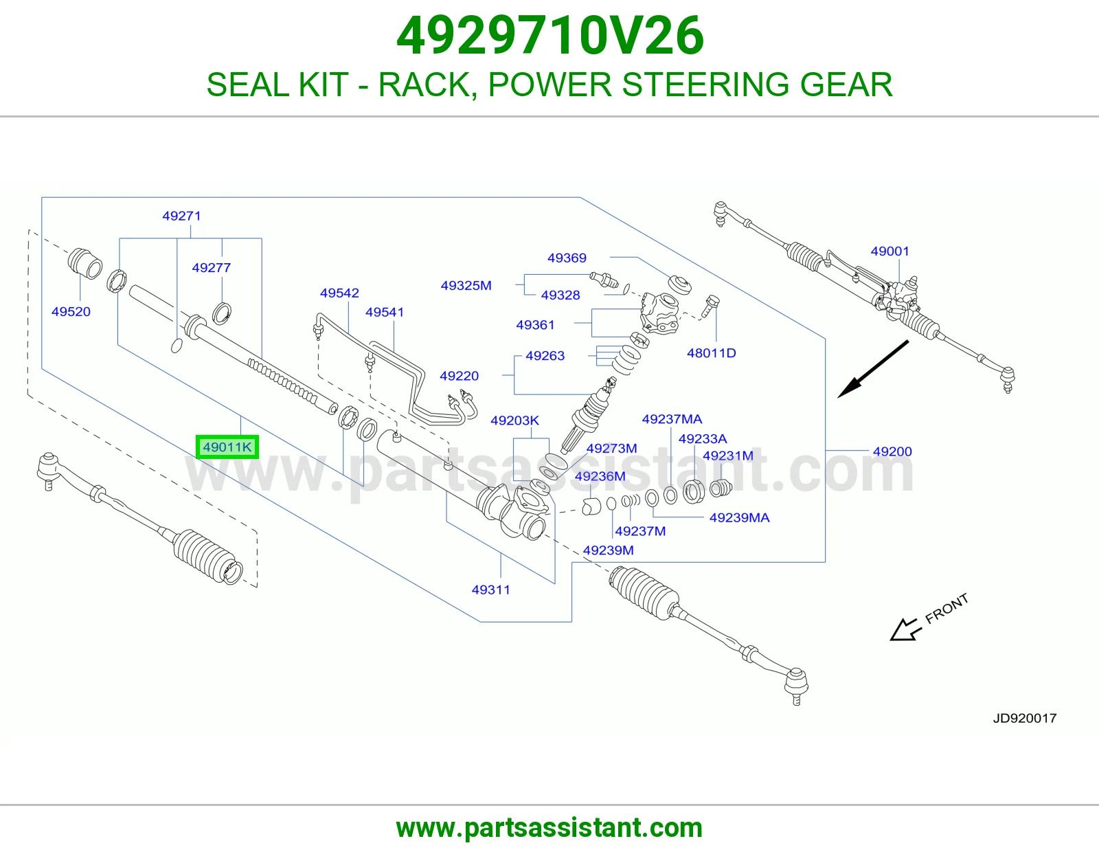 SEAL KIT - RACK, POWER STEERING GEAR