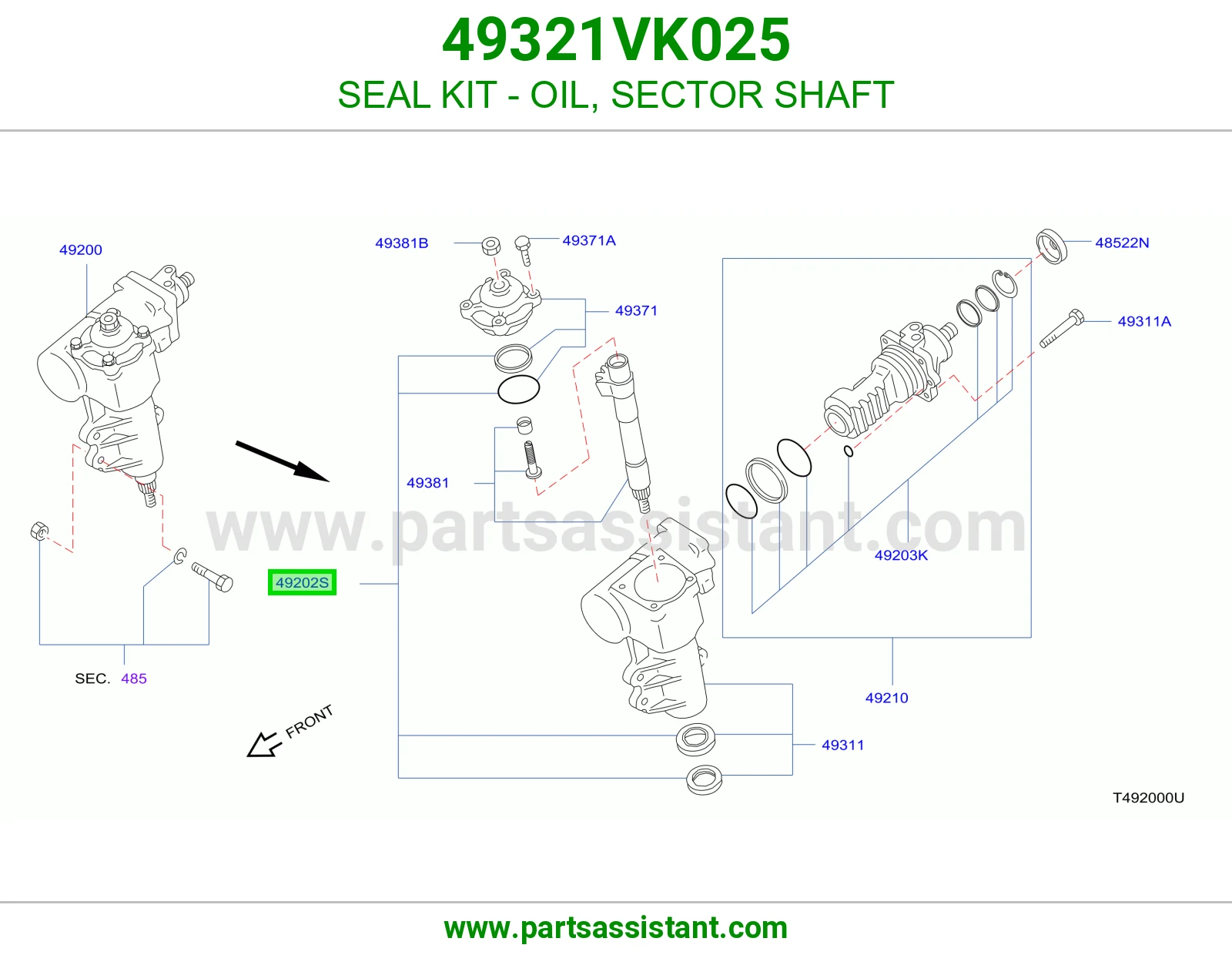 SEAL KIT - OIL, SECTOR SHAFT
