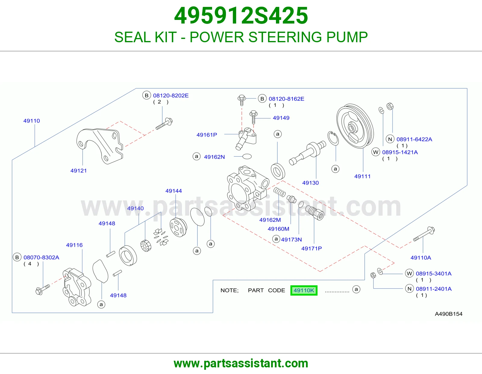 SEAL KIT - POWER STEERING PUMP