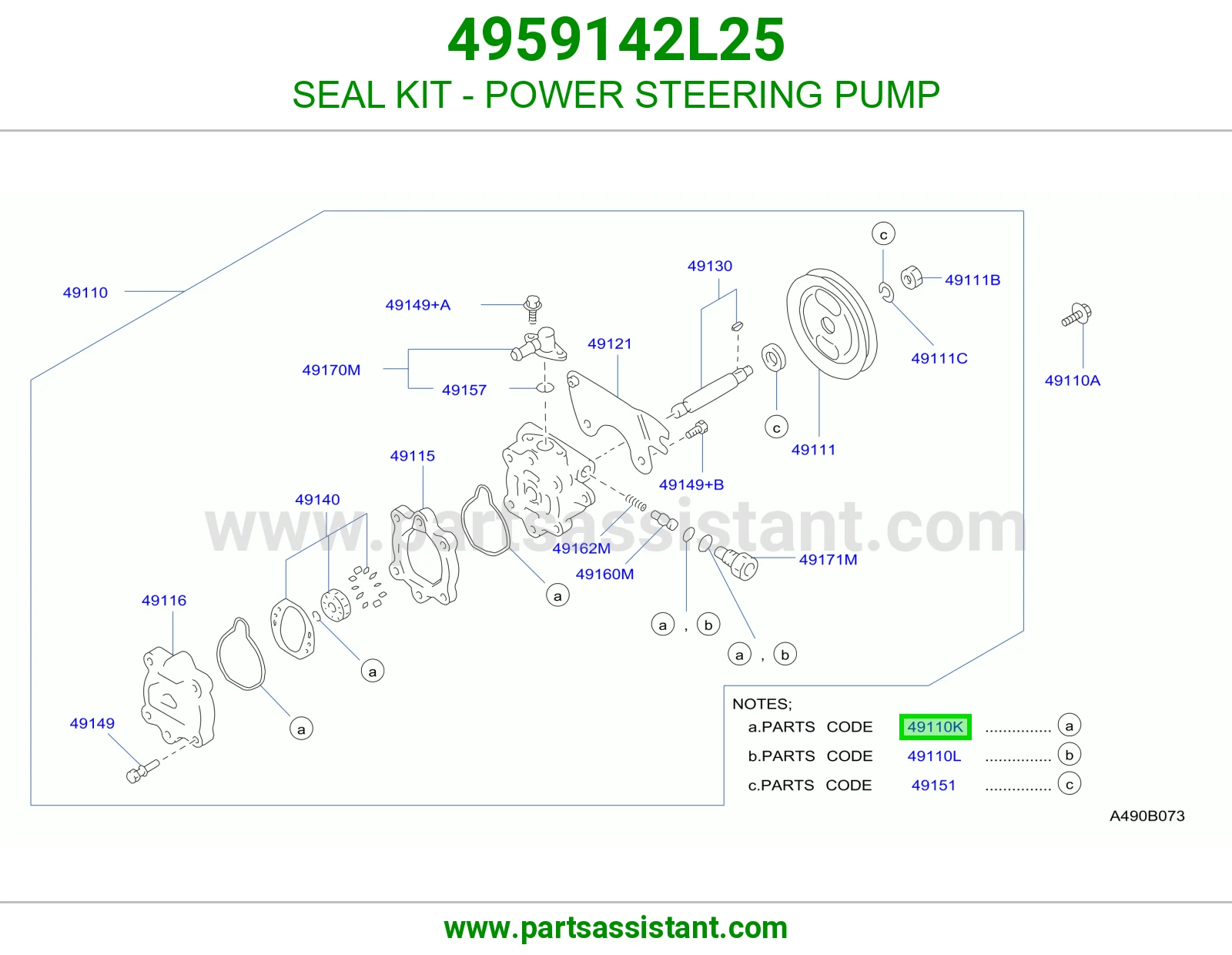SEAL KIT - POWER STEERING PUMP