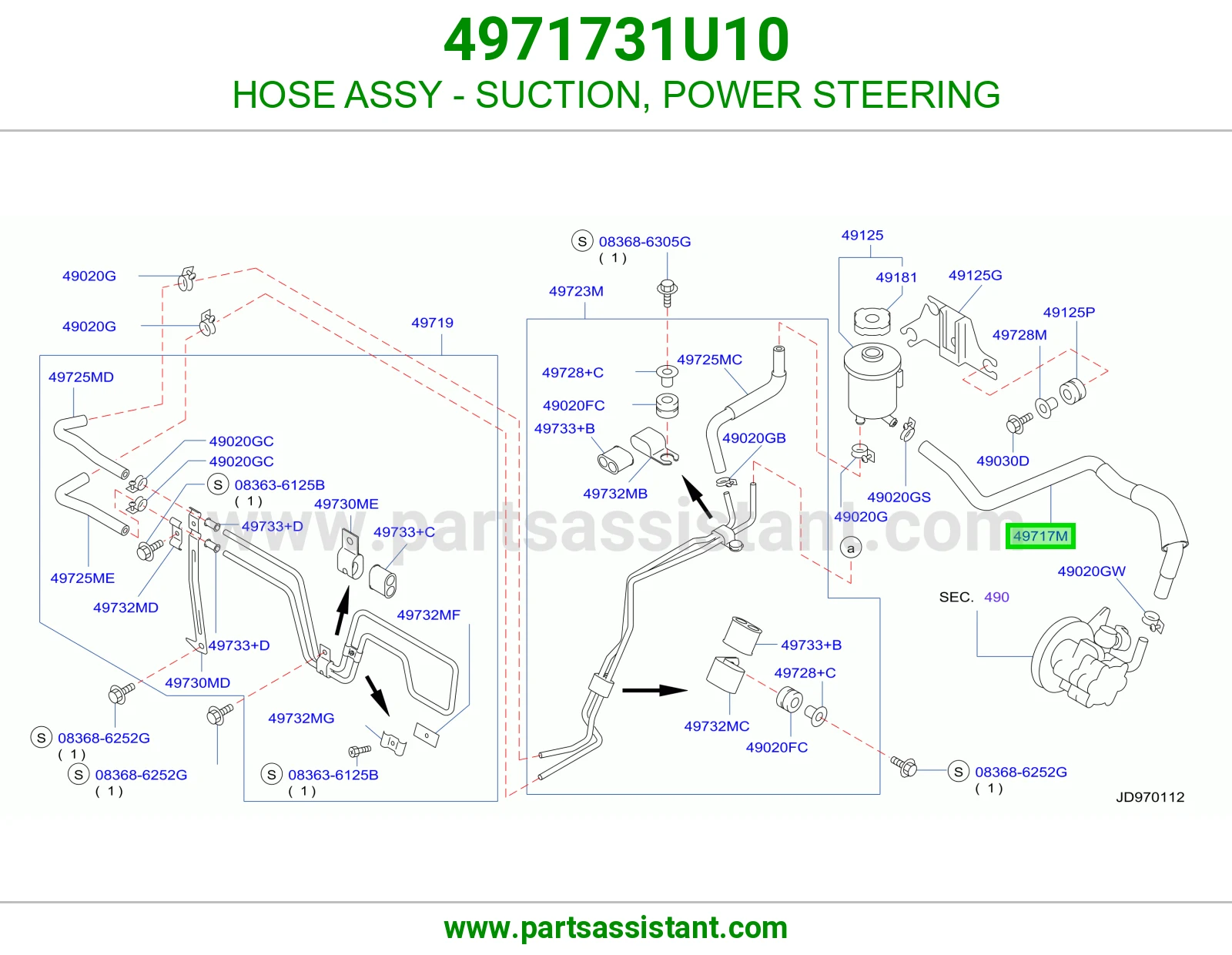 HOSE ASSY - SUCTION, POWER STEERING