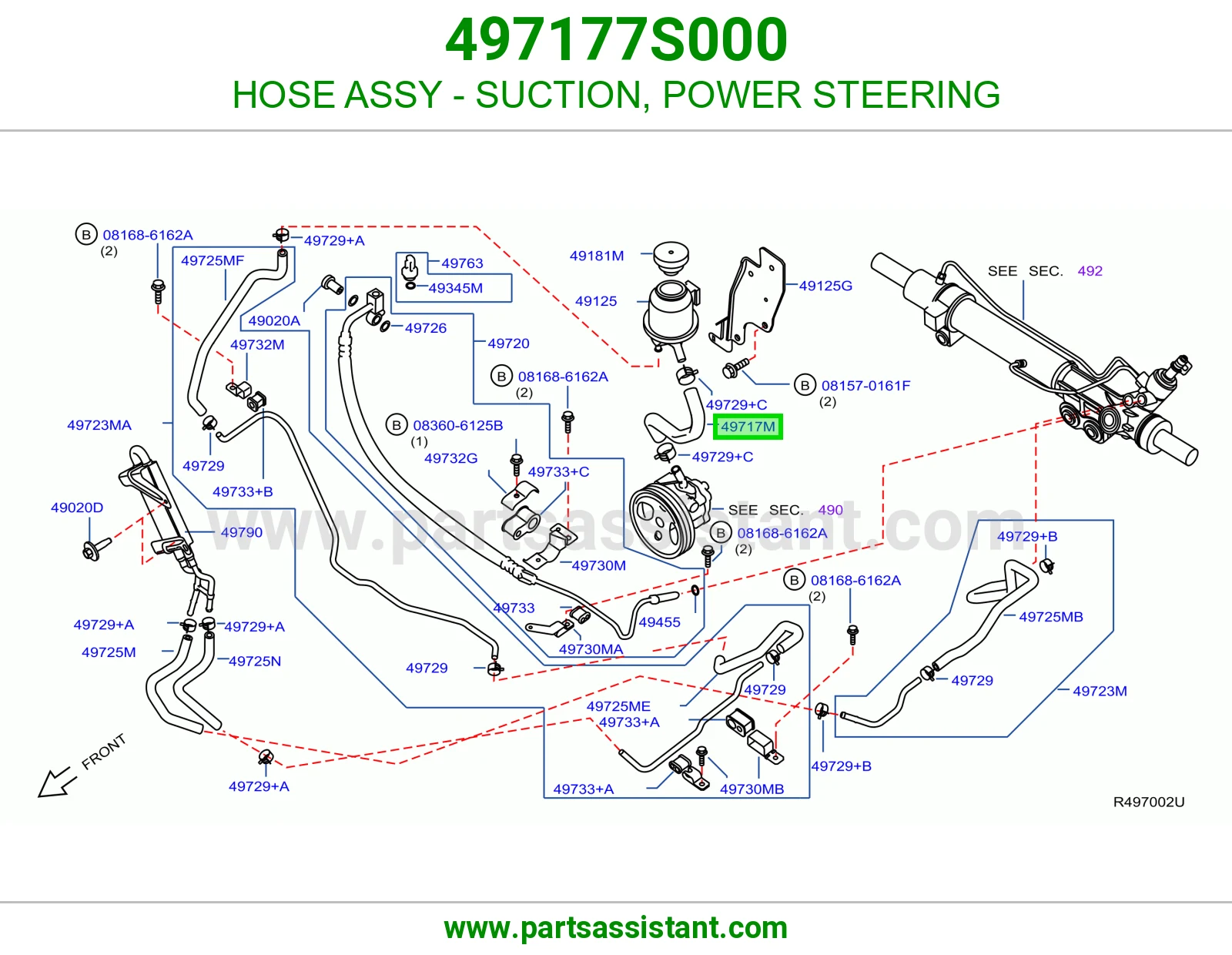 HOSE ASSY - SUCTION, POWER STEERING
