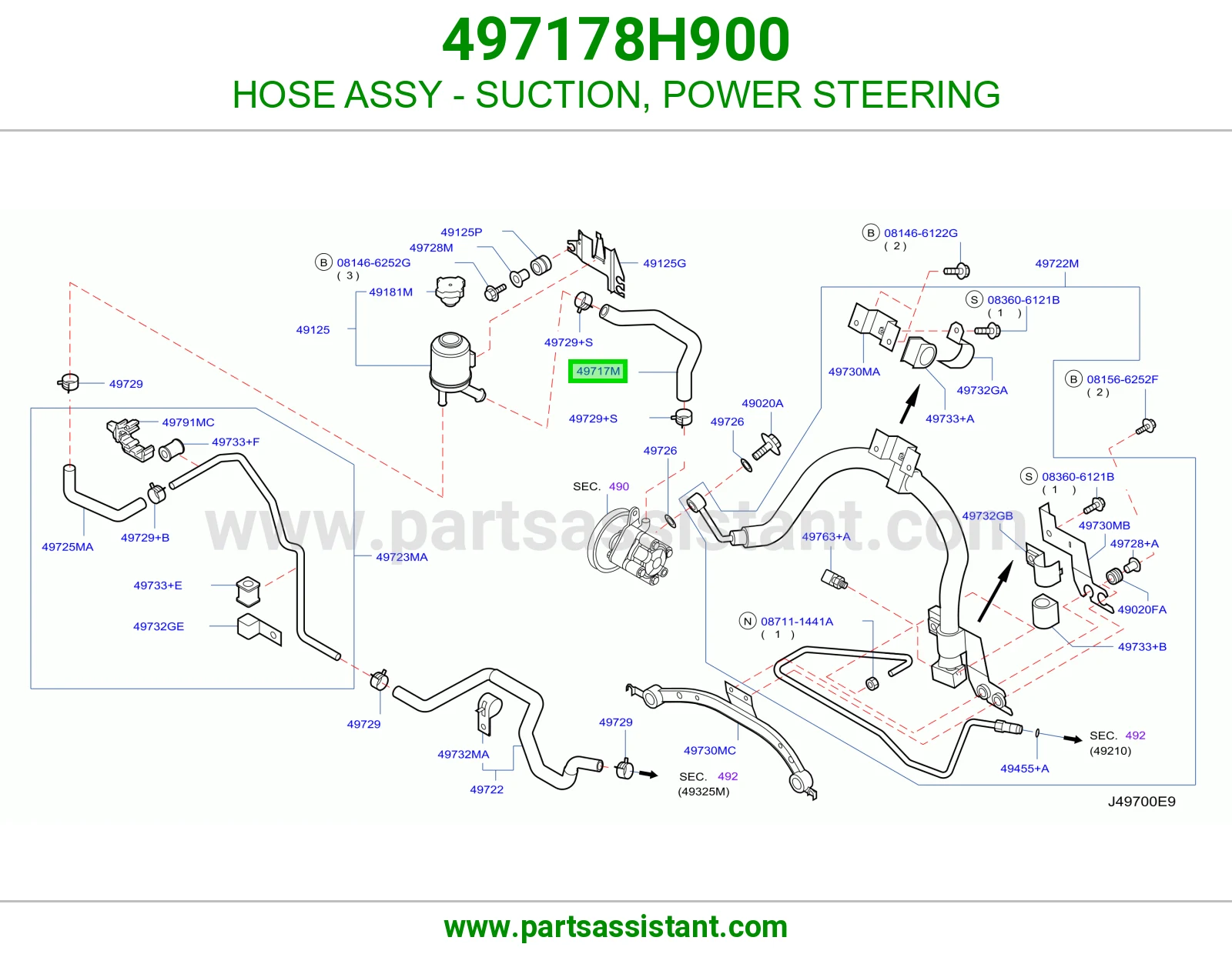 HOSE ASSY - SUCTION, POWER STEERING