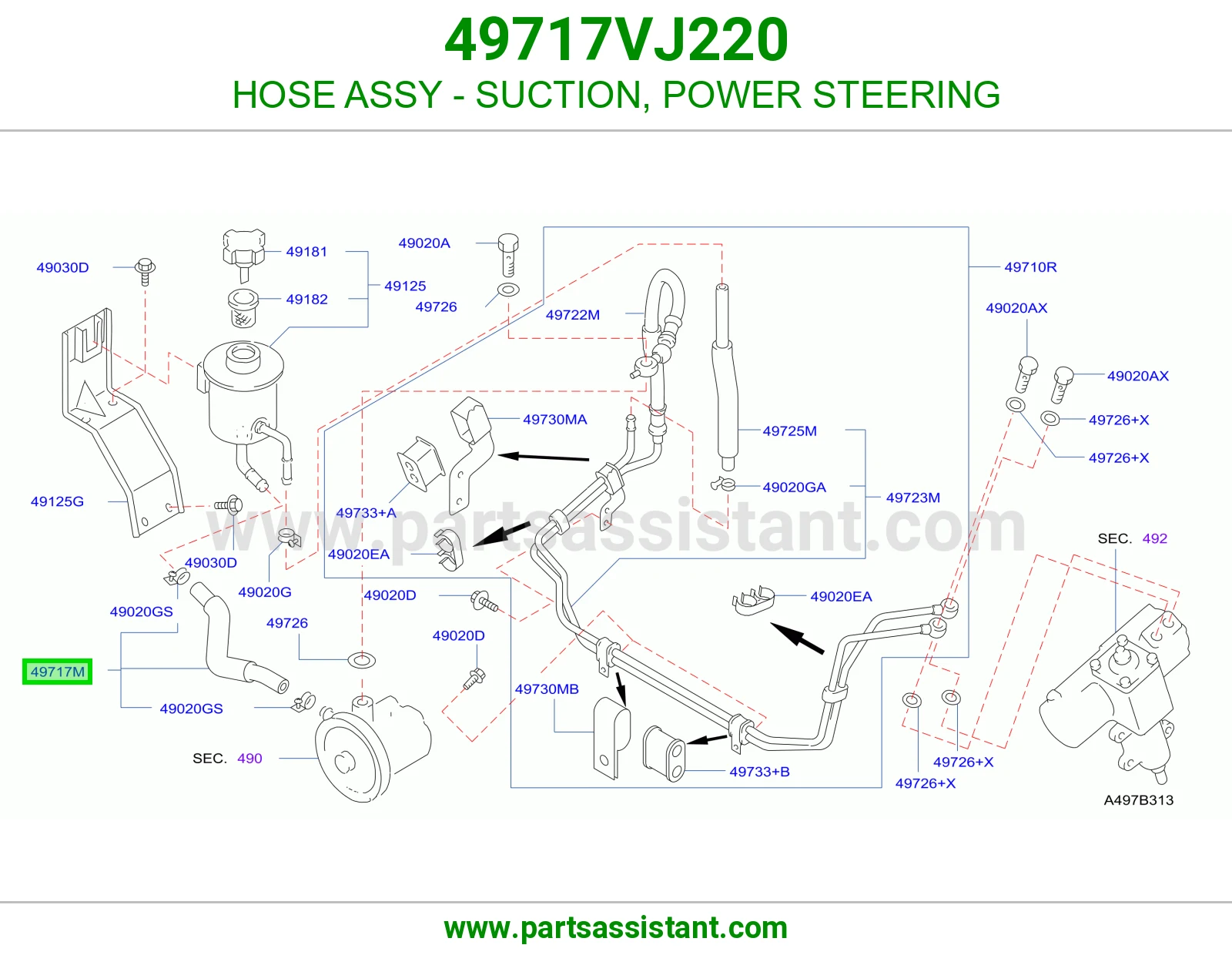 HOSE ASSY - SUCTION, POWER STEERING