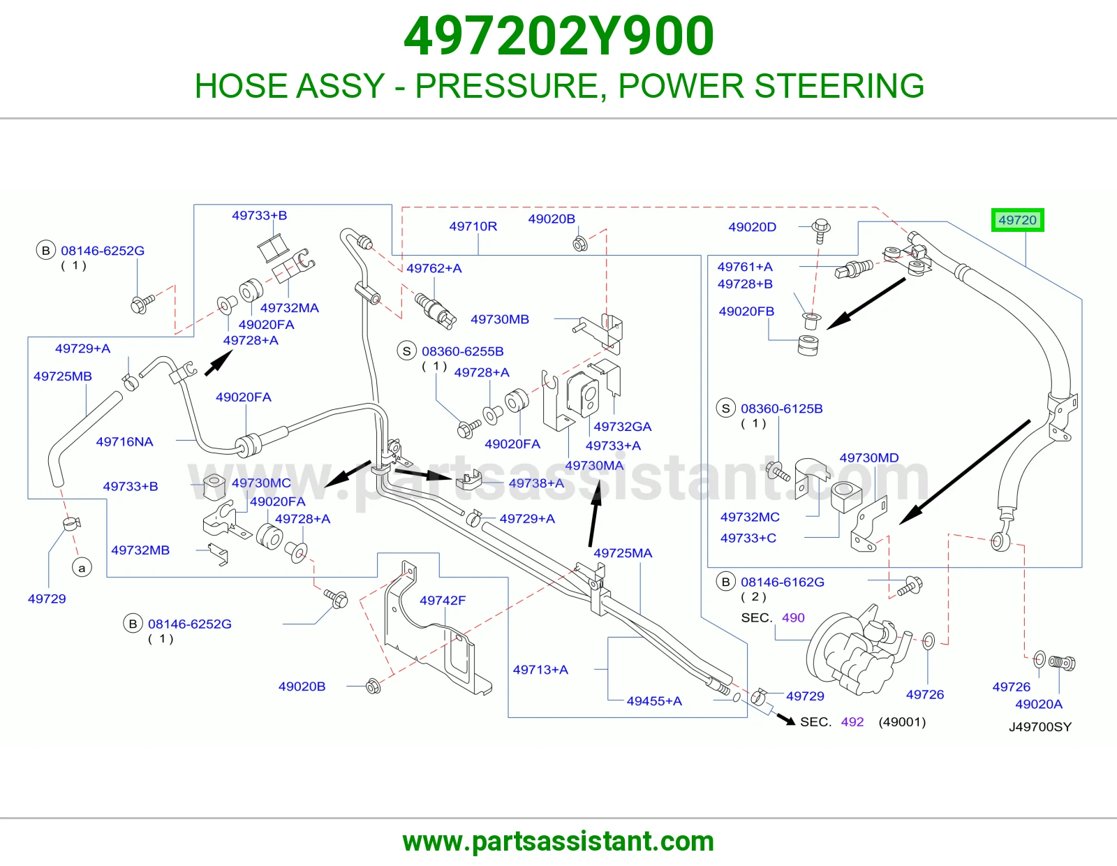 HOSE ASSY - PRESSURE, POWER STEERING