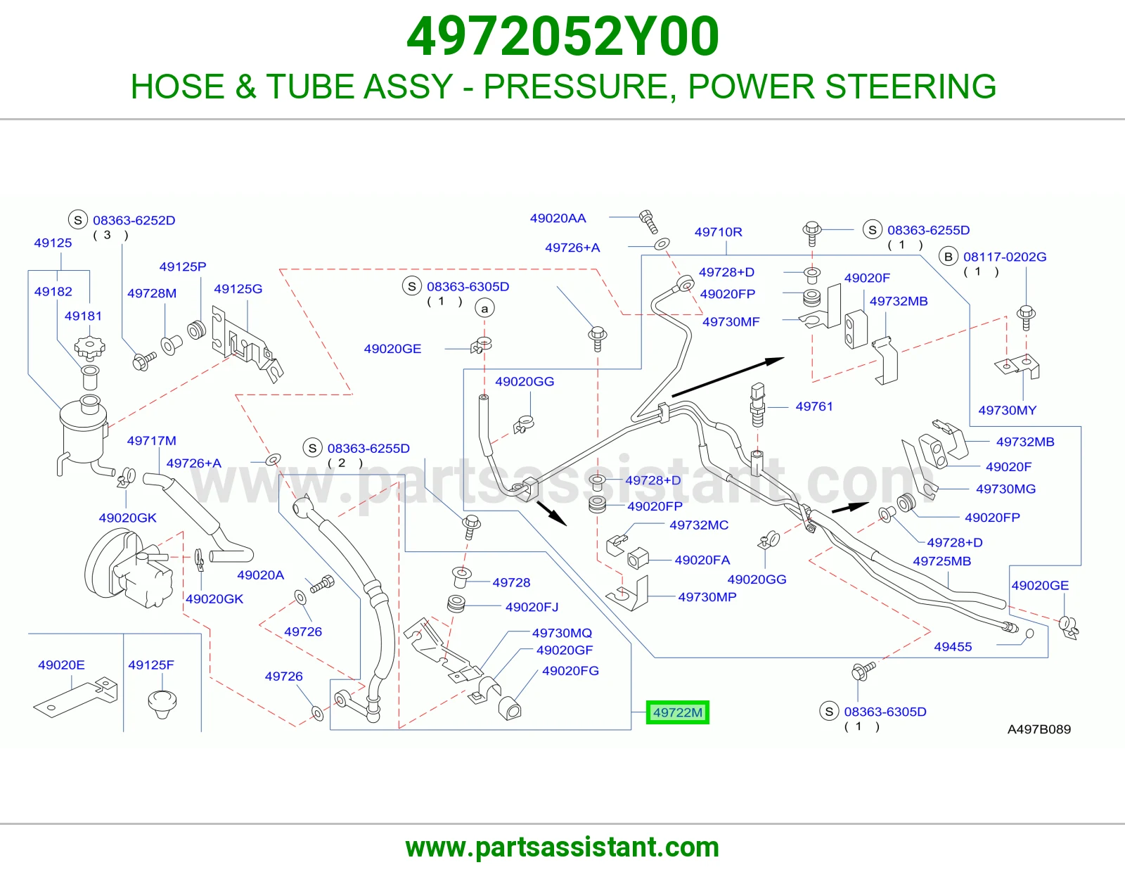 HOSE & TUBE ASSY - PRESSURE, POWER STEERING