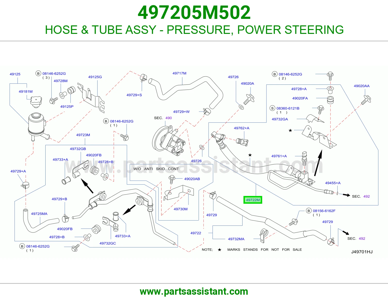 HOSE & TUBE ASSY - PRESSURE, POWER STEERING
