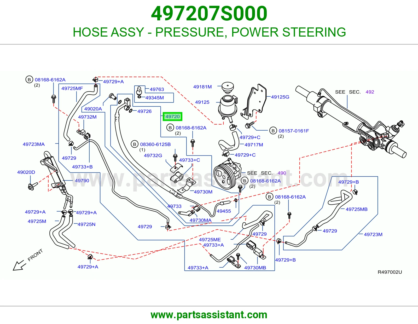 HOSE ASSY - PRESSURE, POWER STEERING