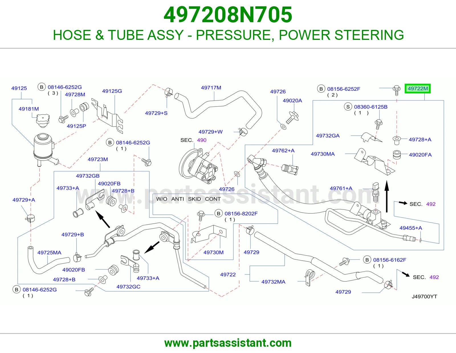 HOSE & TUBE ASSY - PRESSURE, POWER STEERING