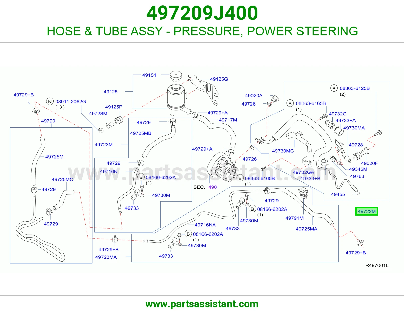 HOSE & TUBE ASSY - PRESSURE, POWER STEERING