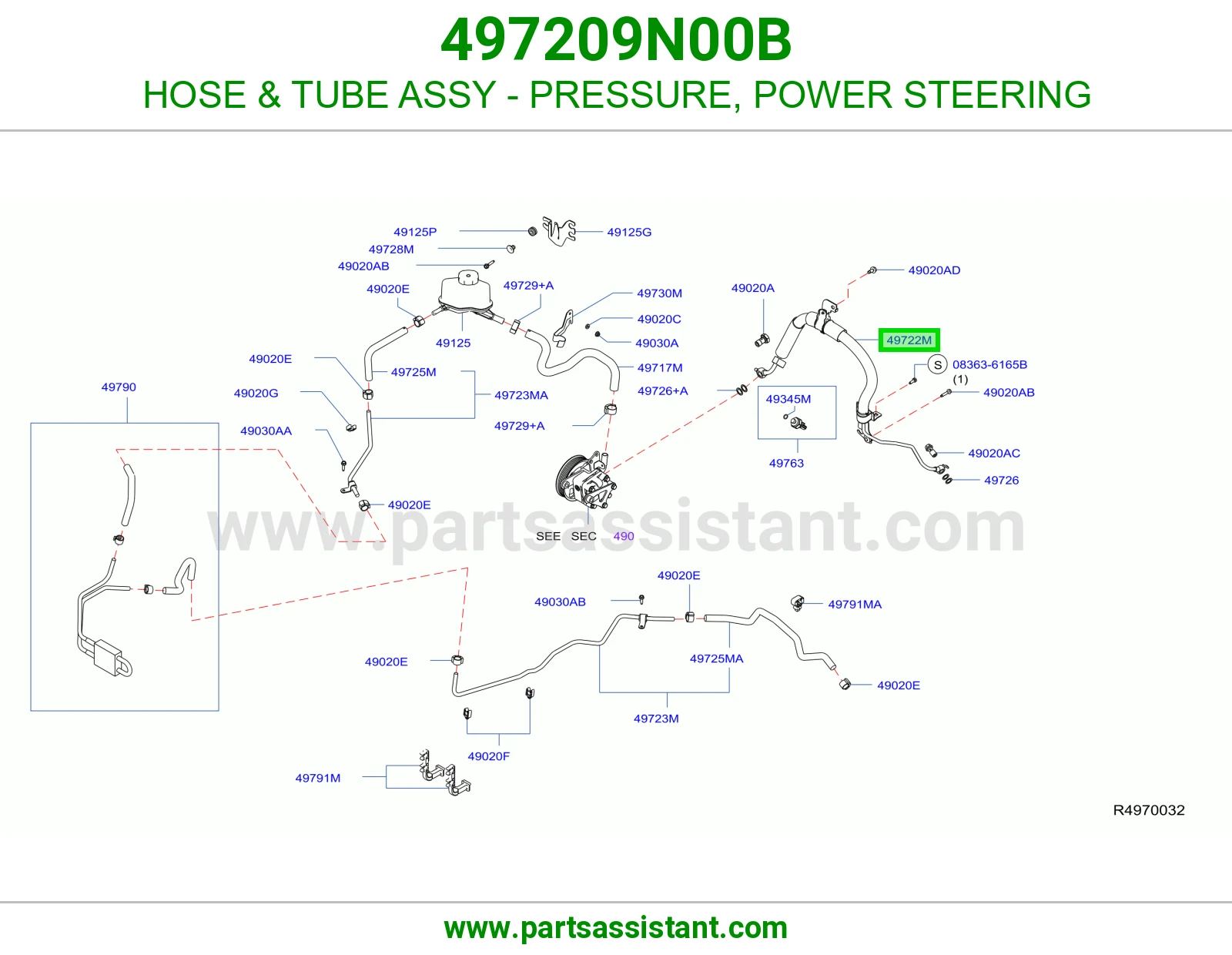 HOSE & TUBE ASSY - PRESSURE, POWER STEERING