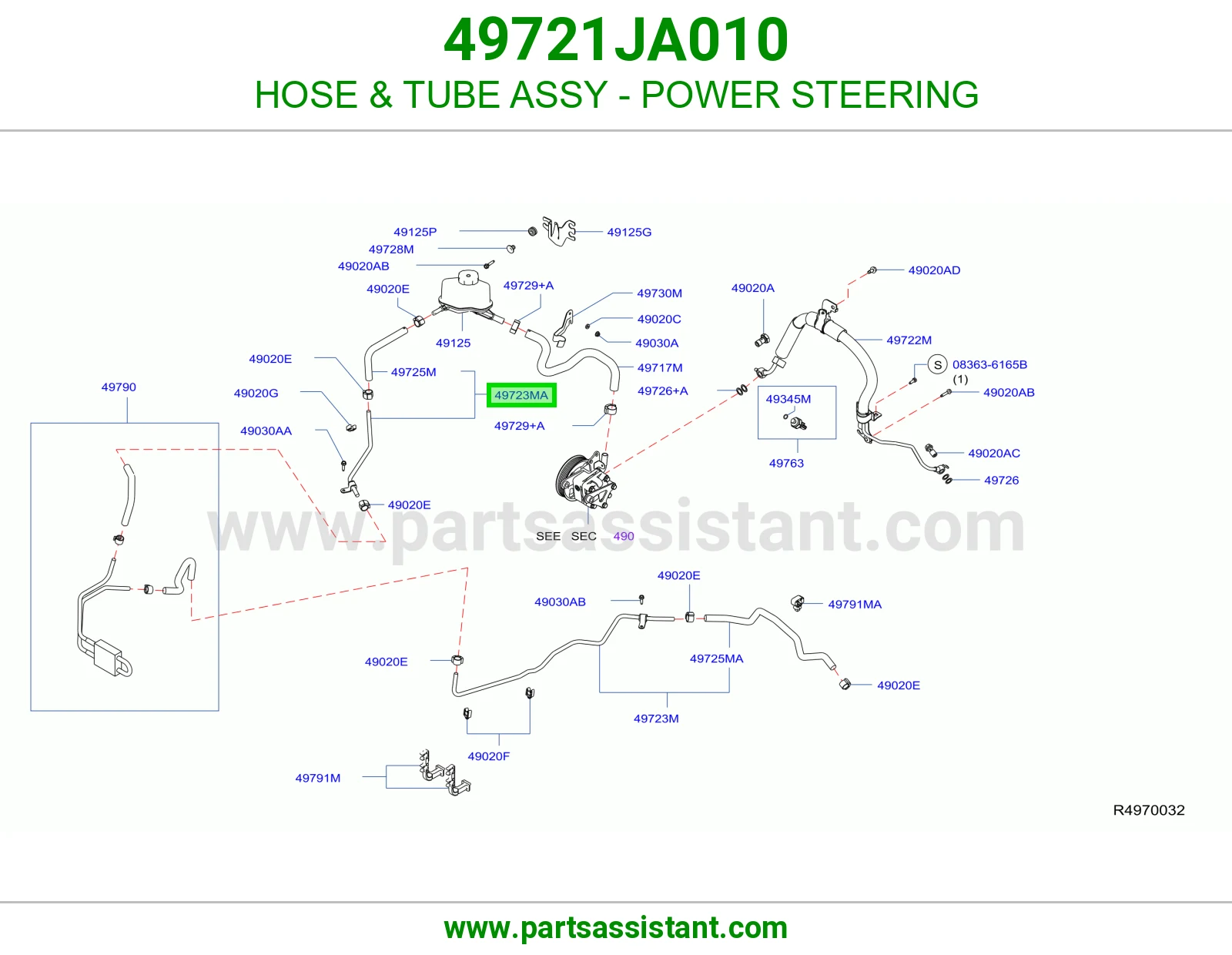 HOSE & TUBE ASSY - POWER STEERING