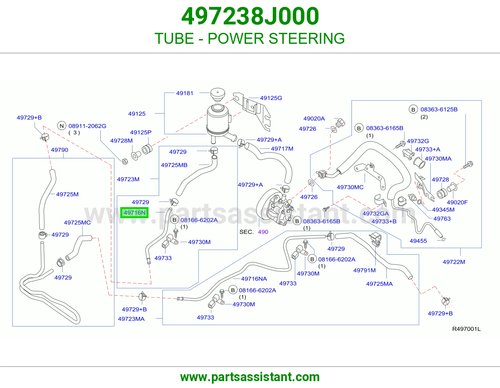 TUBE - POWER STEERING