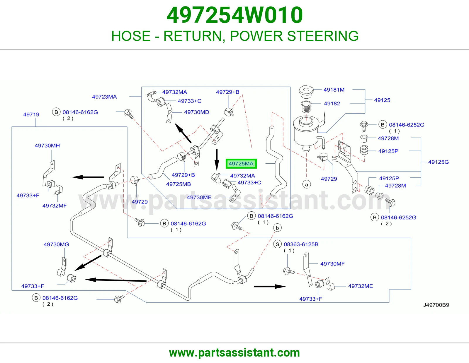HOSE - RETURN, POWER STEERING
