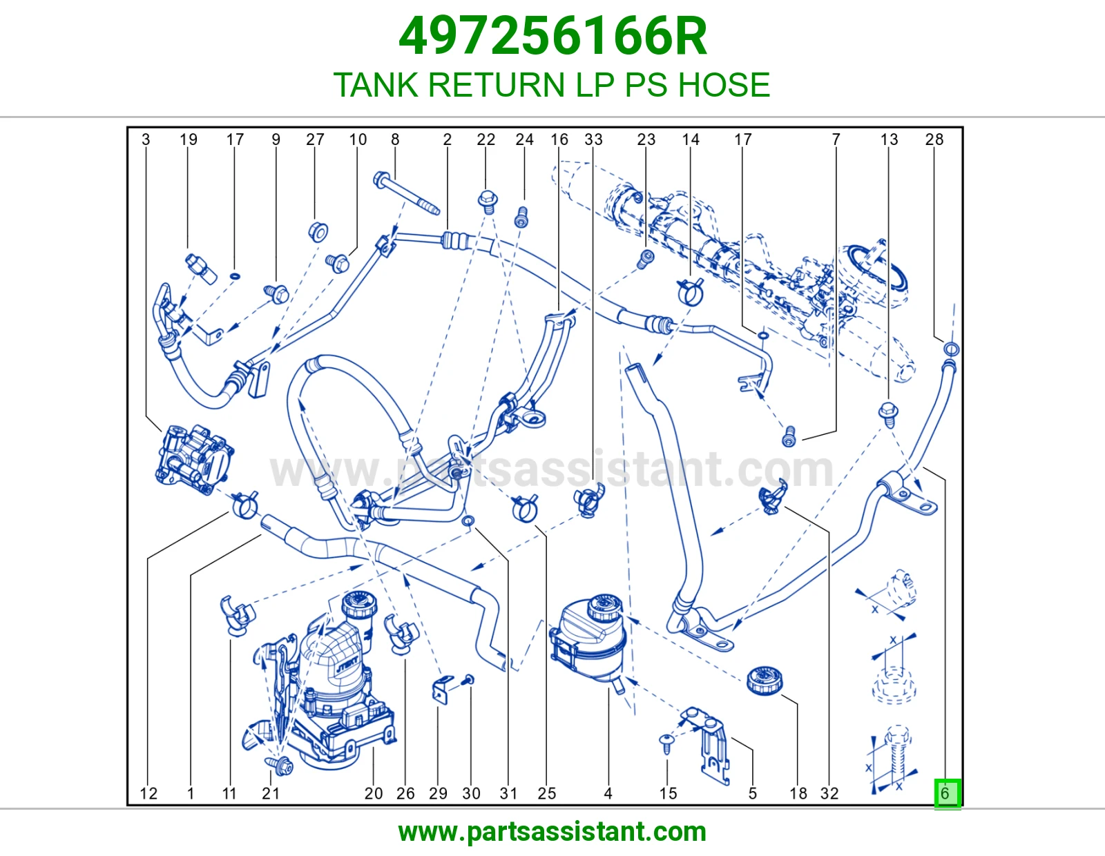 TANK RETURN LP PS HOSE