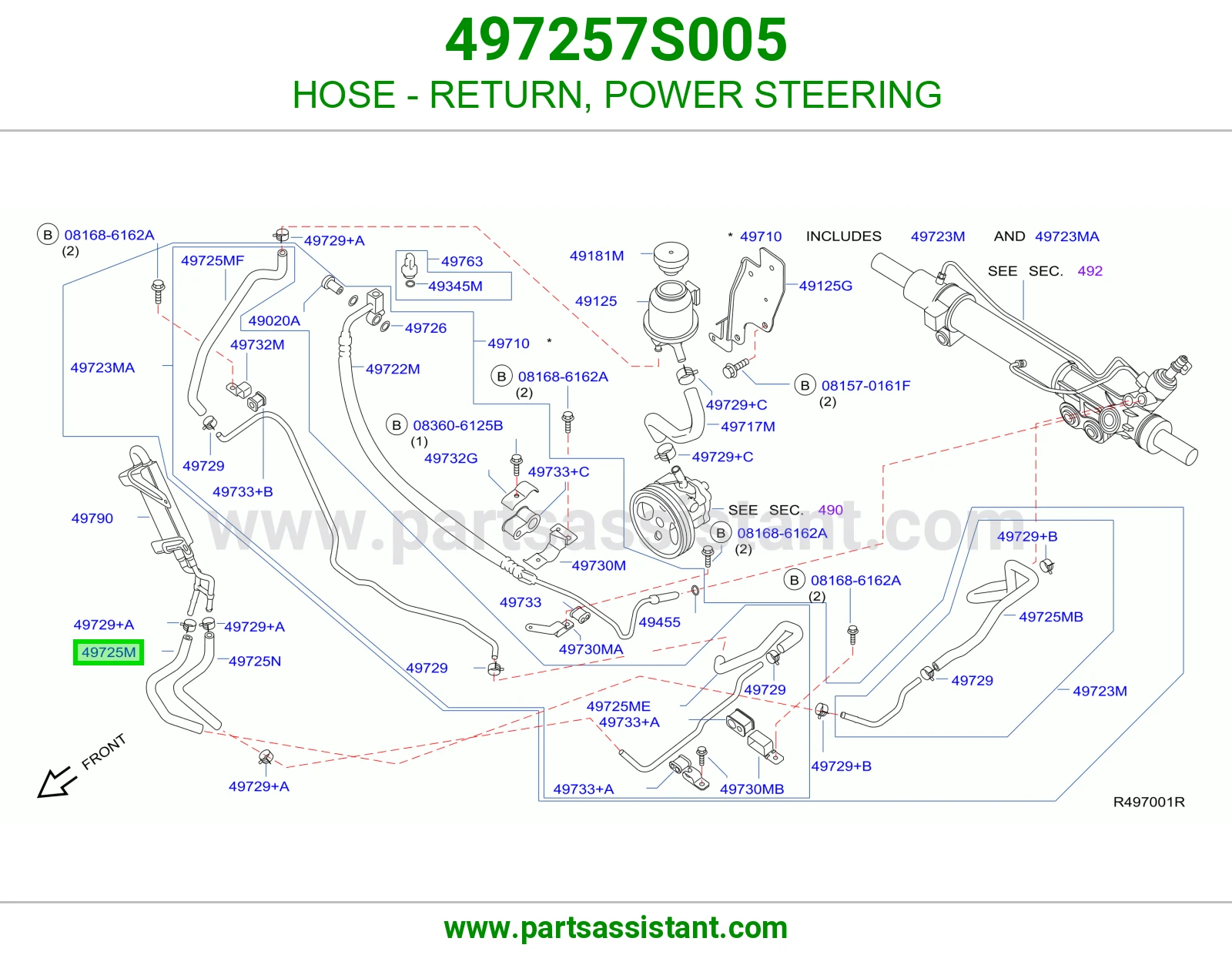 HOSE - RETURN, POWER STEERING