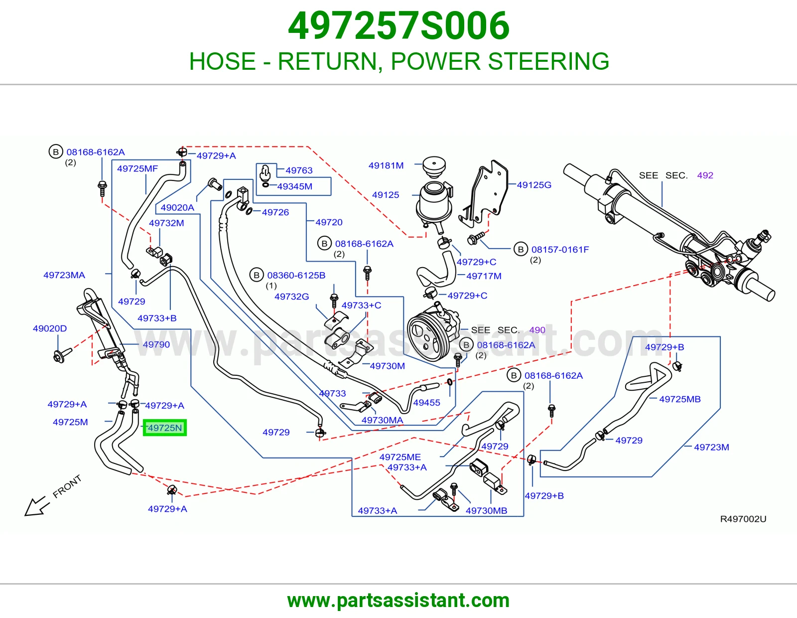 HOSE - RETURN, POWER STEERING