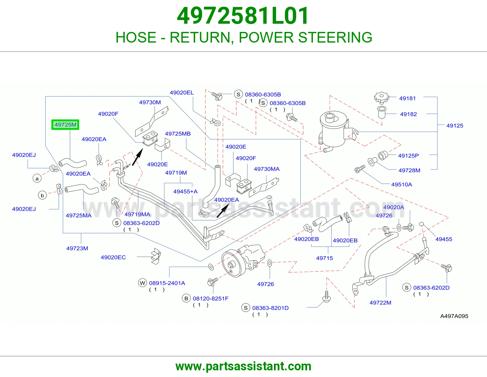 HOSE - RETURN, POWER STEERING