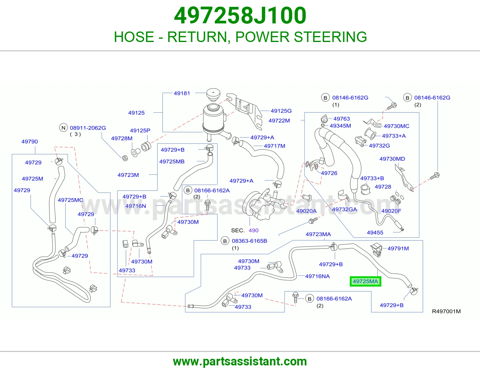 HOSE - RETURN, POWER STEERING