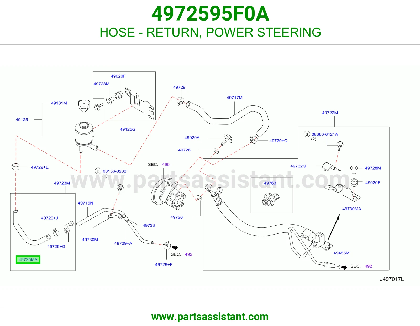 HOSE - RETURN, POWER STEERING